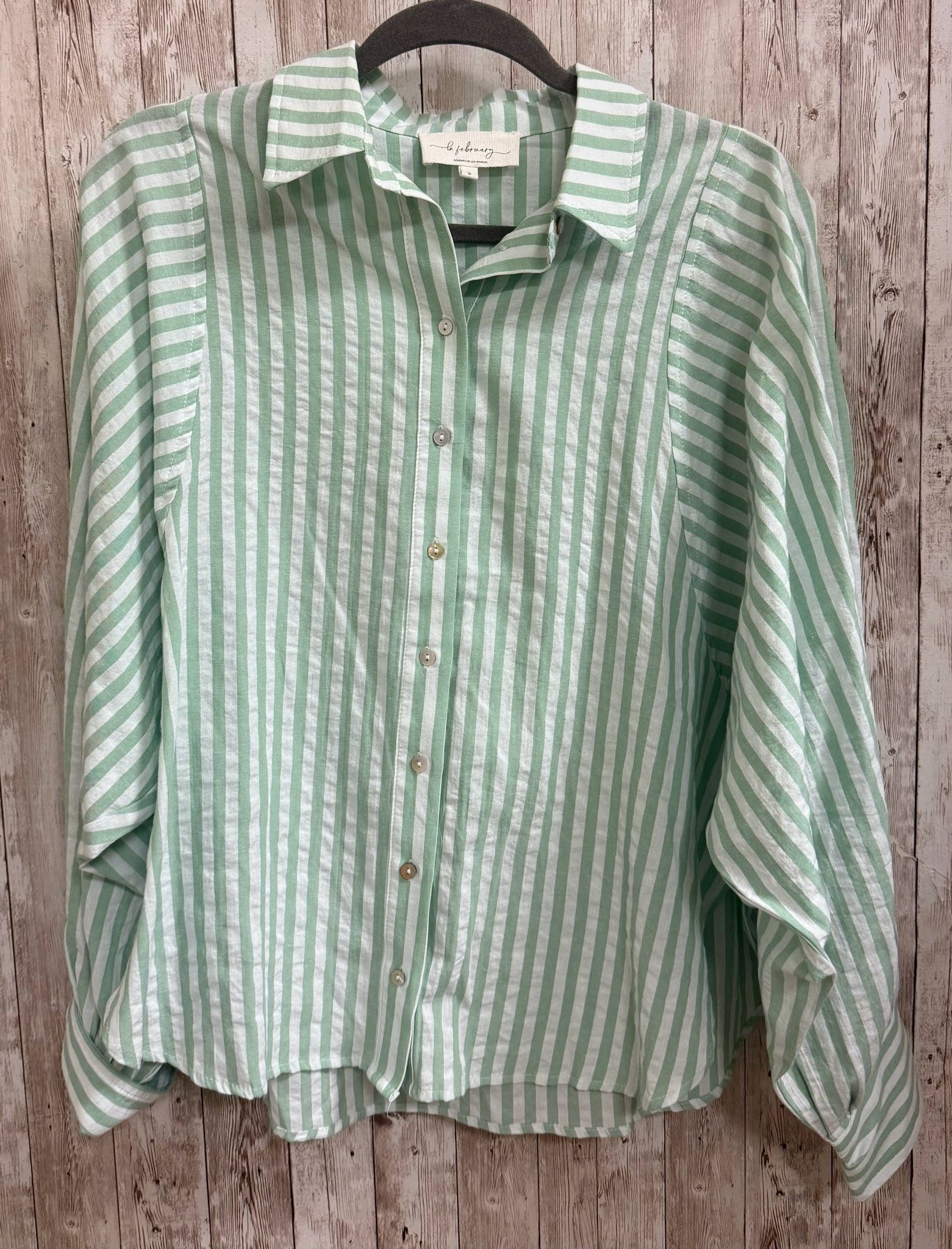 Size S LA FEBRUARY MINT STRIPE Top