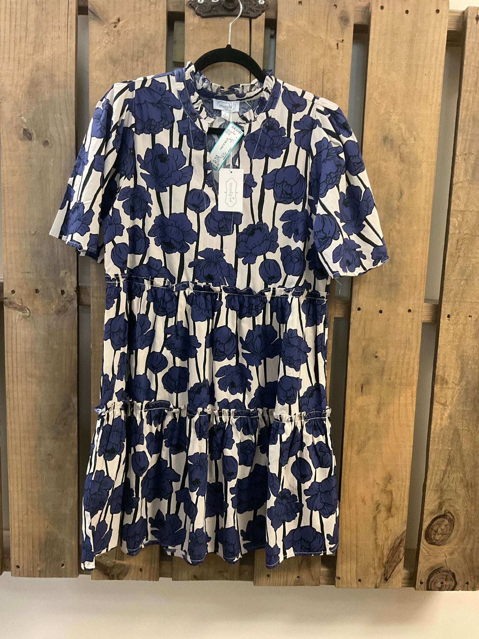 Size S MUD PIE PURPLE AND CREAM PRINT Dress