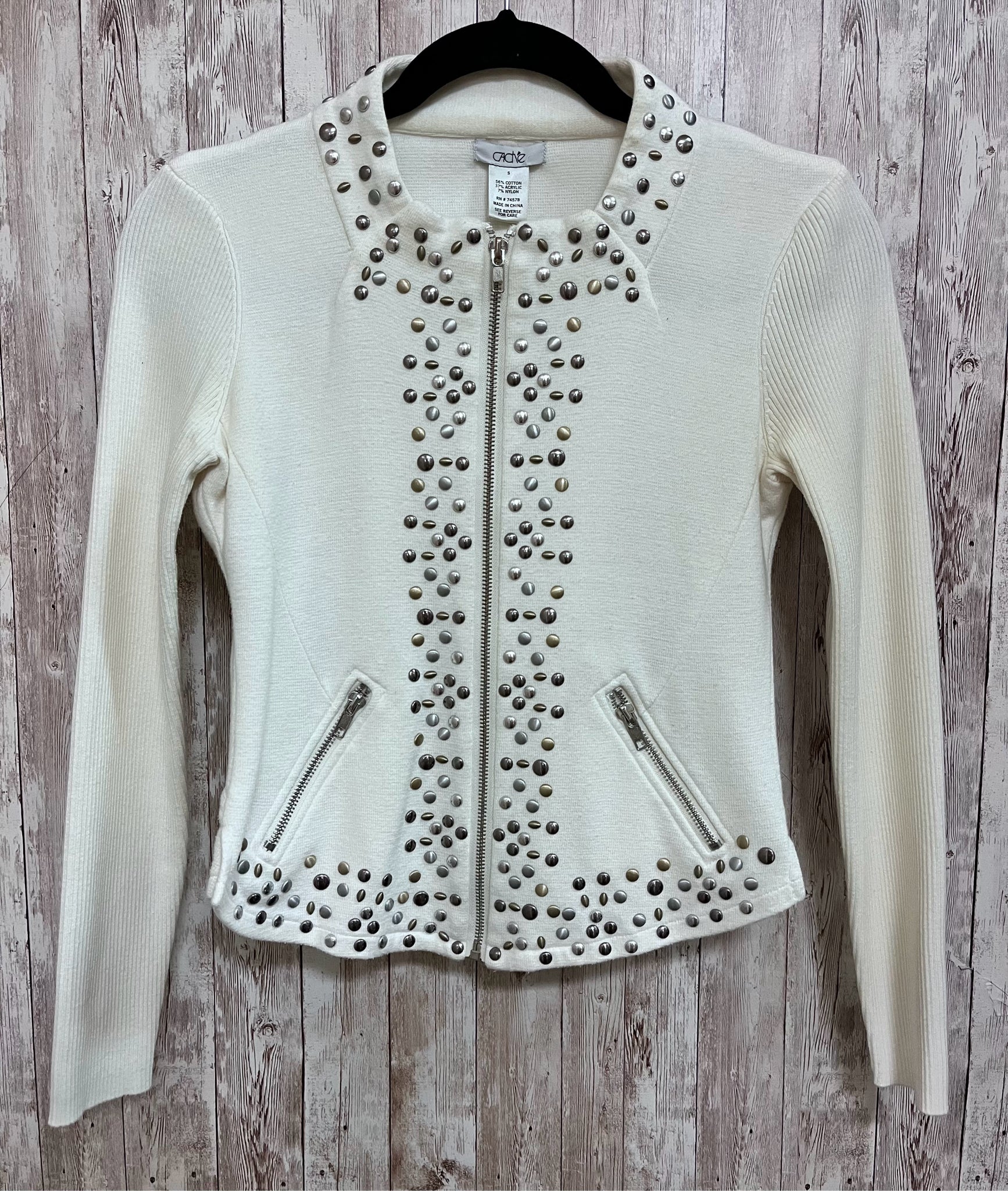 Size S CACHE CREAM PRINT Jacket