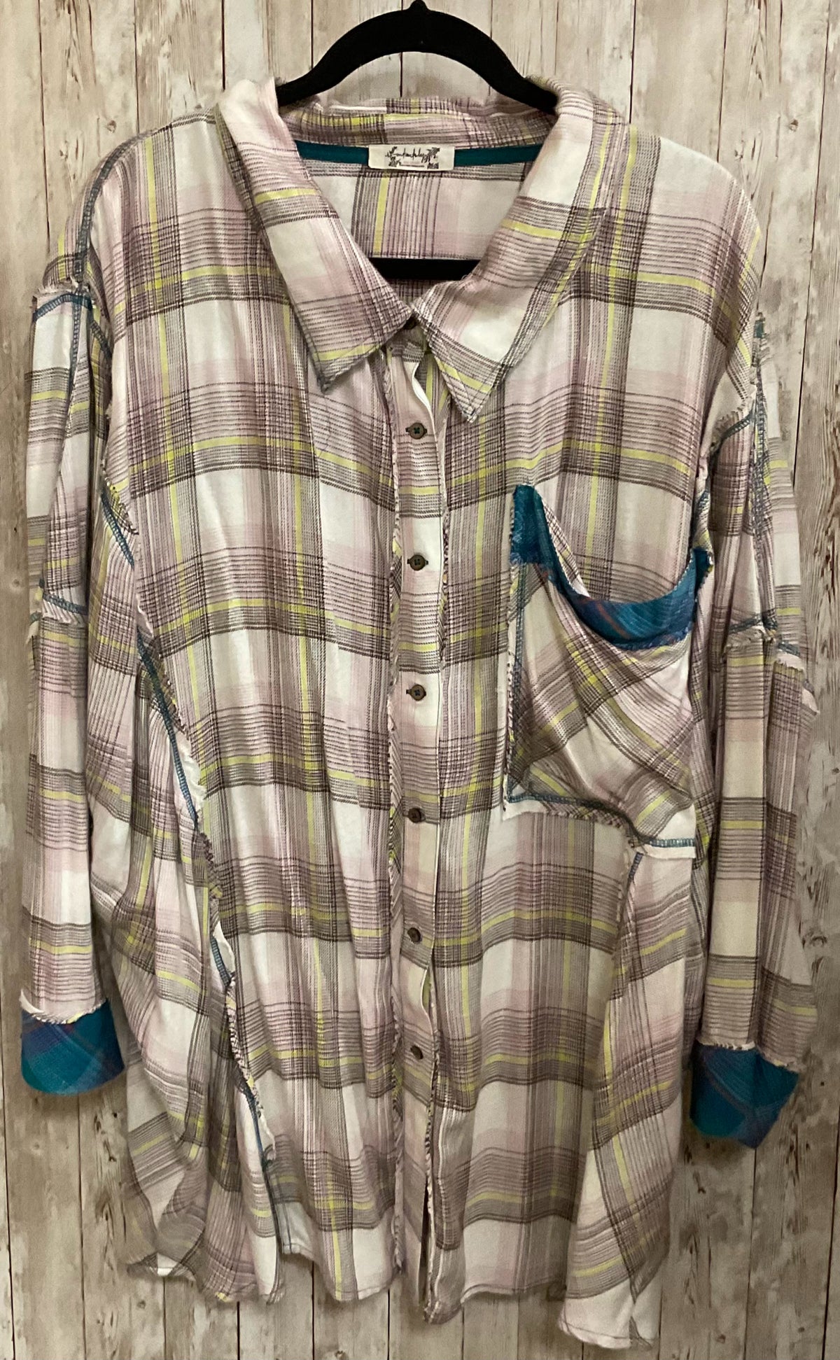 Size L INTIMATELY FREE PEOPLE MULTICOLOR PLAID Top