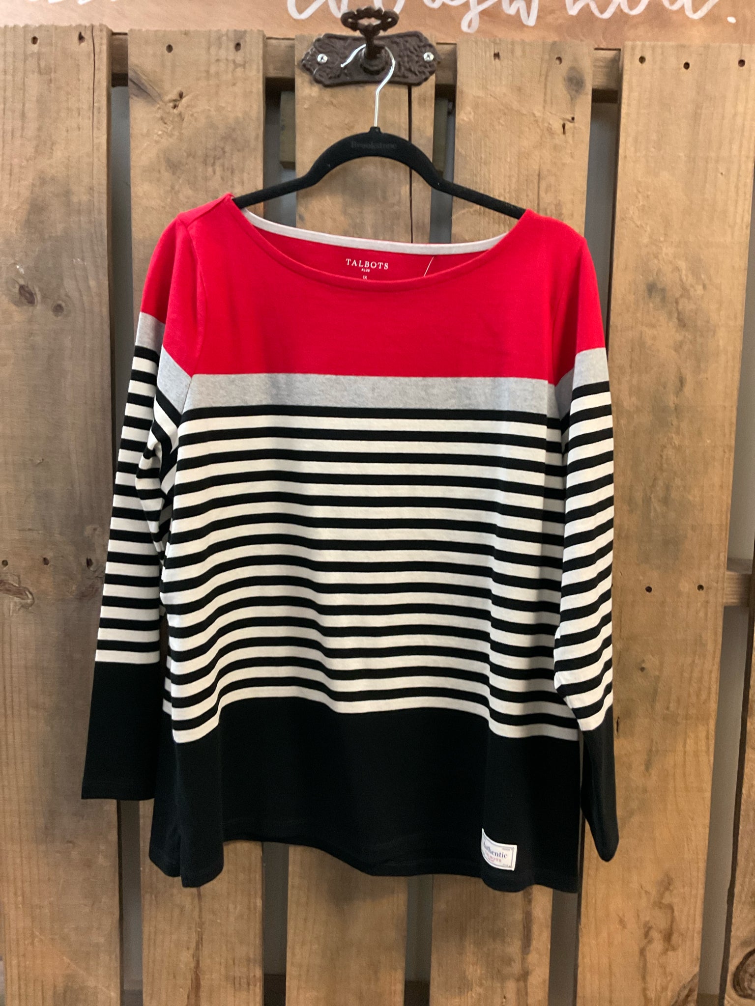 Size 1X TALBOTS RED AND BLACK Top