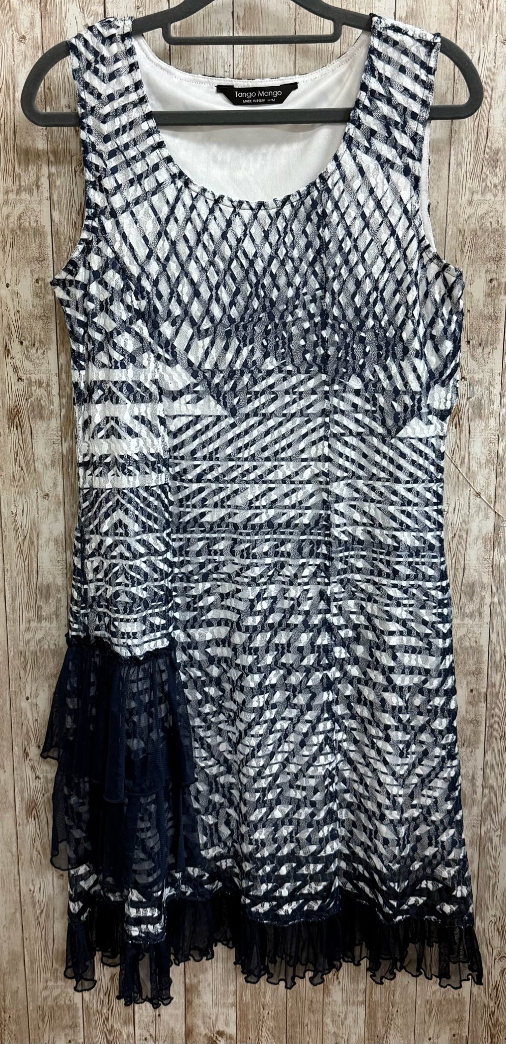 Size M TANGO MANGO NAVY AND WHITE Dress