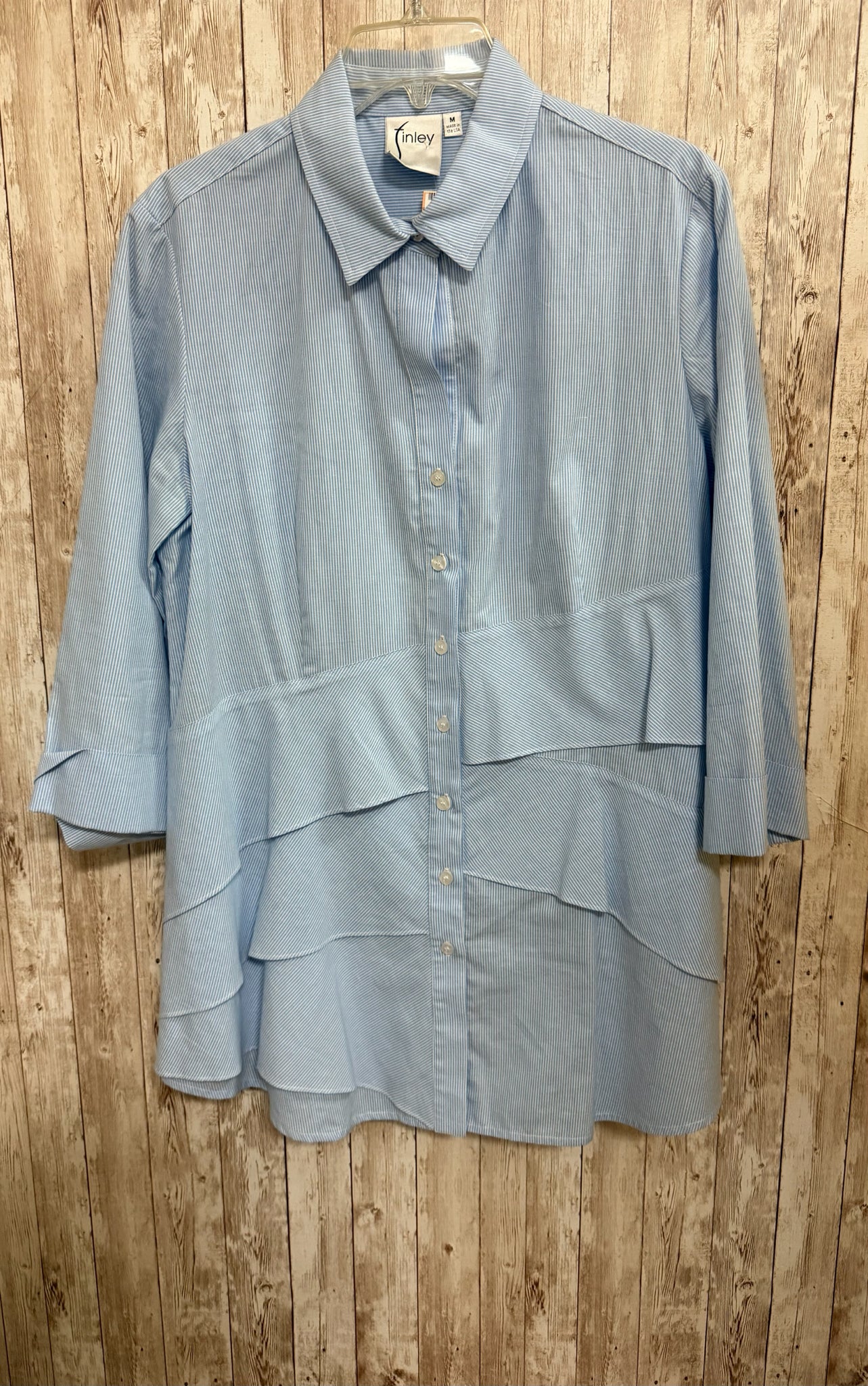 Size M FINLEY LIGHT BLUE STRIPE Top
