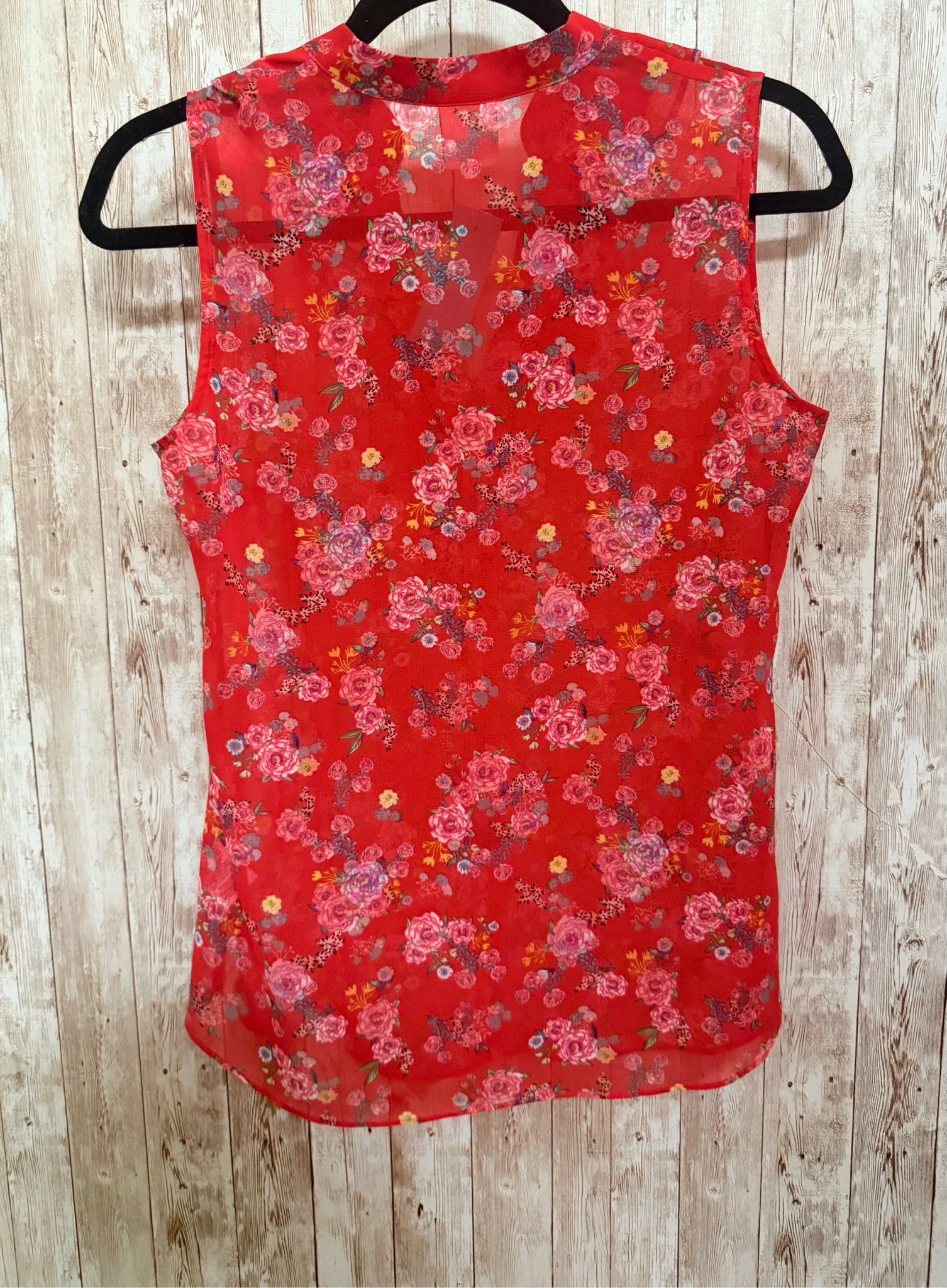 CABI Size XS RED FLORAL Top