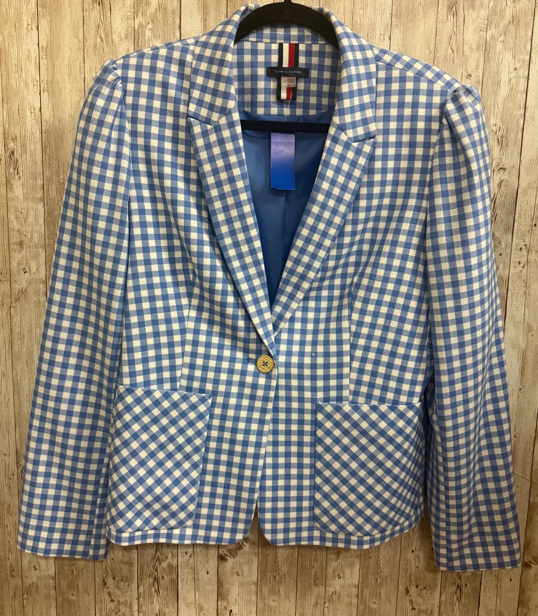 Size 14 TOMMY HILFIGER BLUE PLAID Blazer
