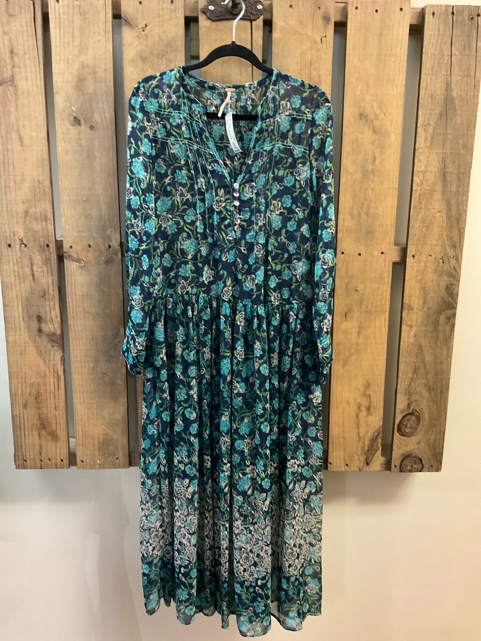 Size XS FREE PEOPLE BLUE AND GREEN Dress