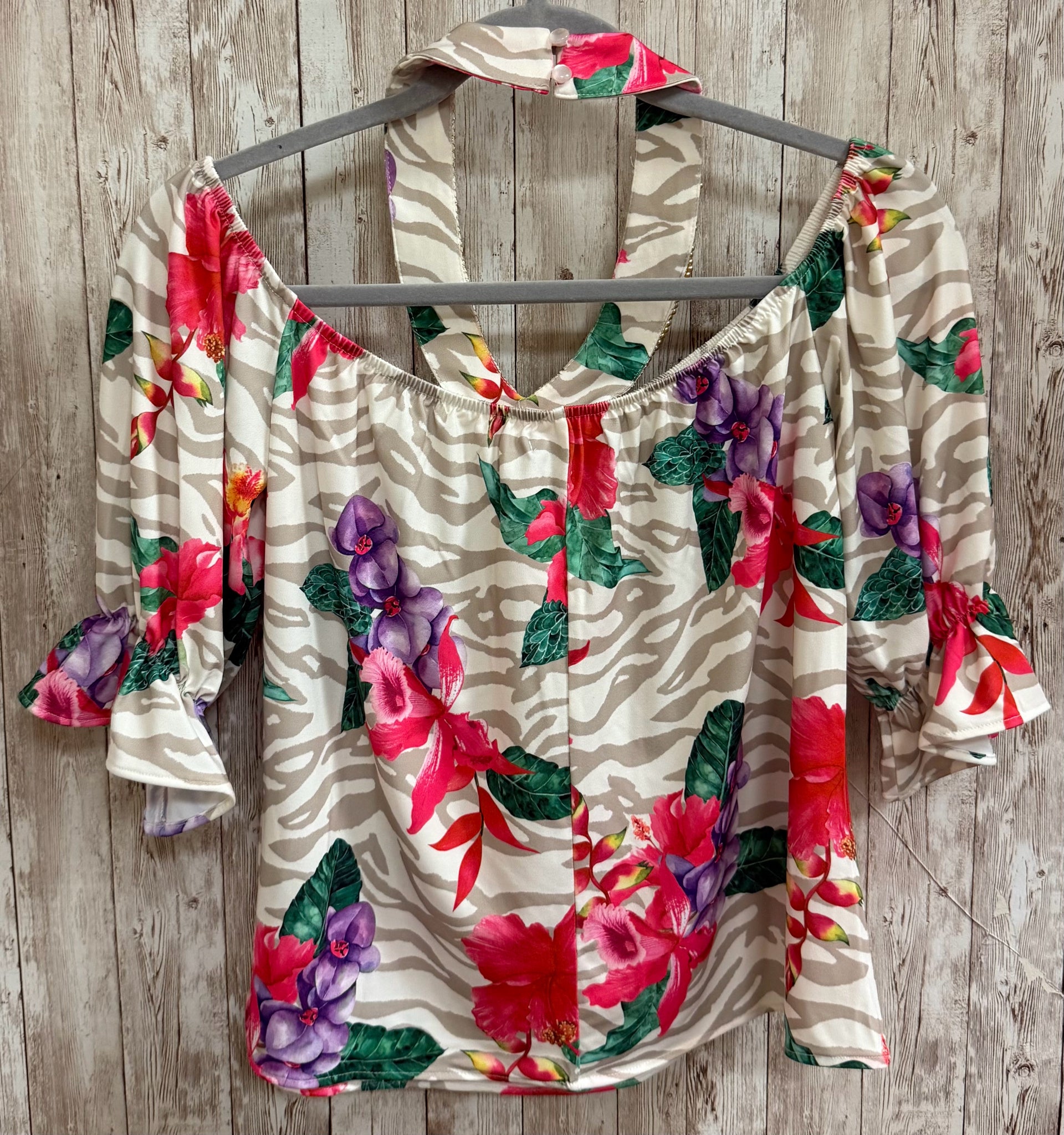 Size XS BOSTON PROPER CREAM FLORAL Top