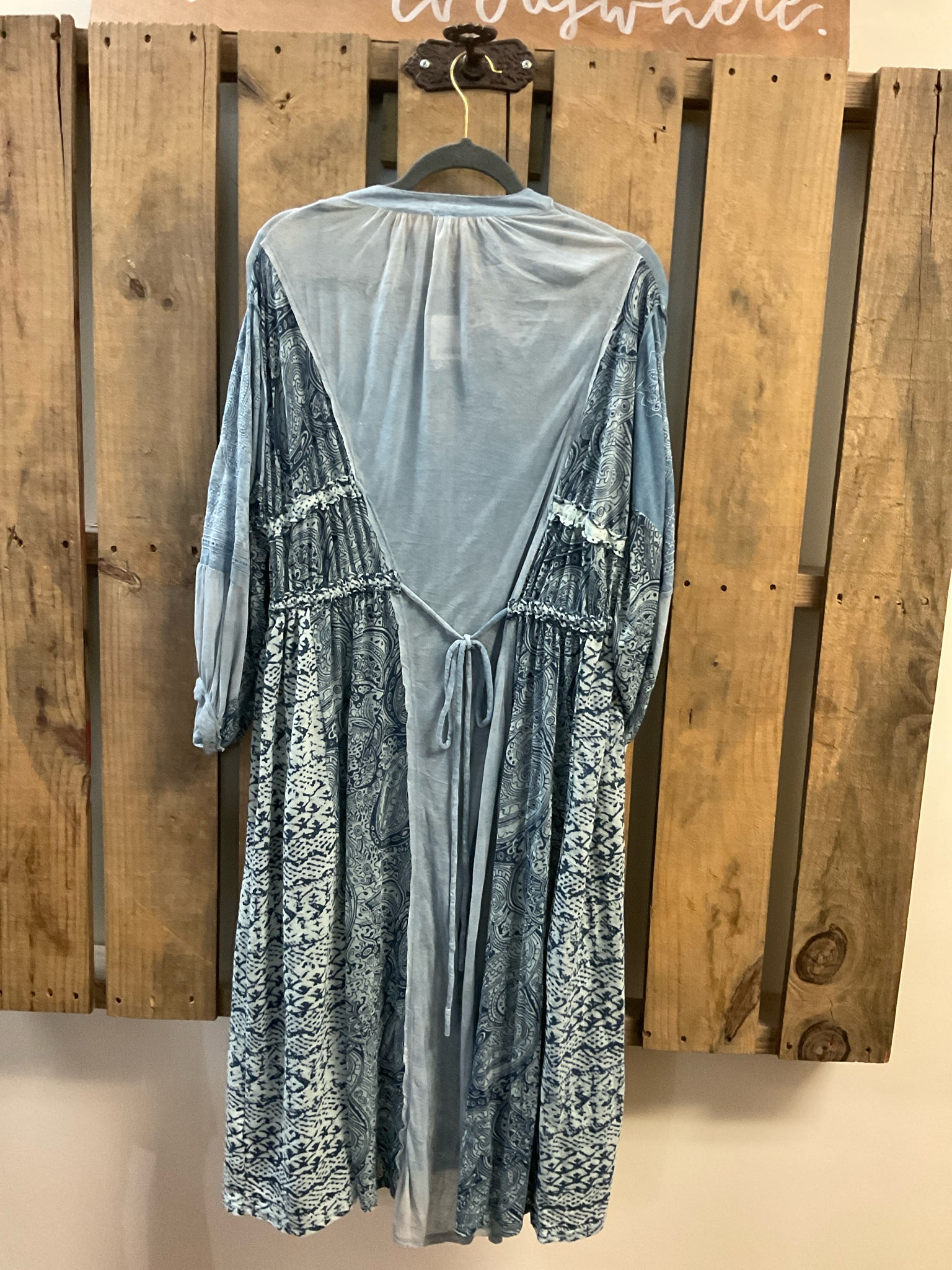 Size S FREE PEOPLE Blue Print Dress