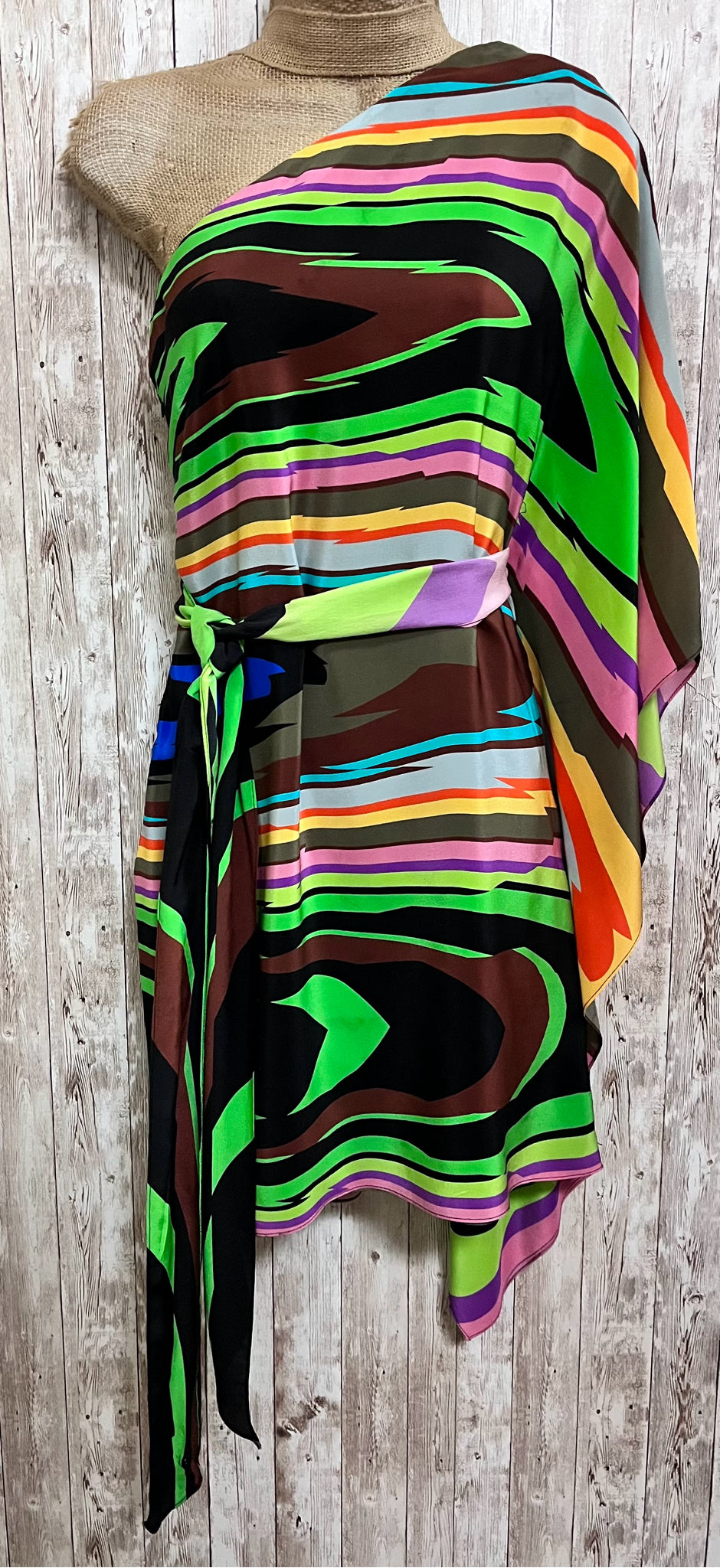 MILLY GREEN MULTI Women Size 8 Tunic