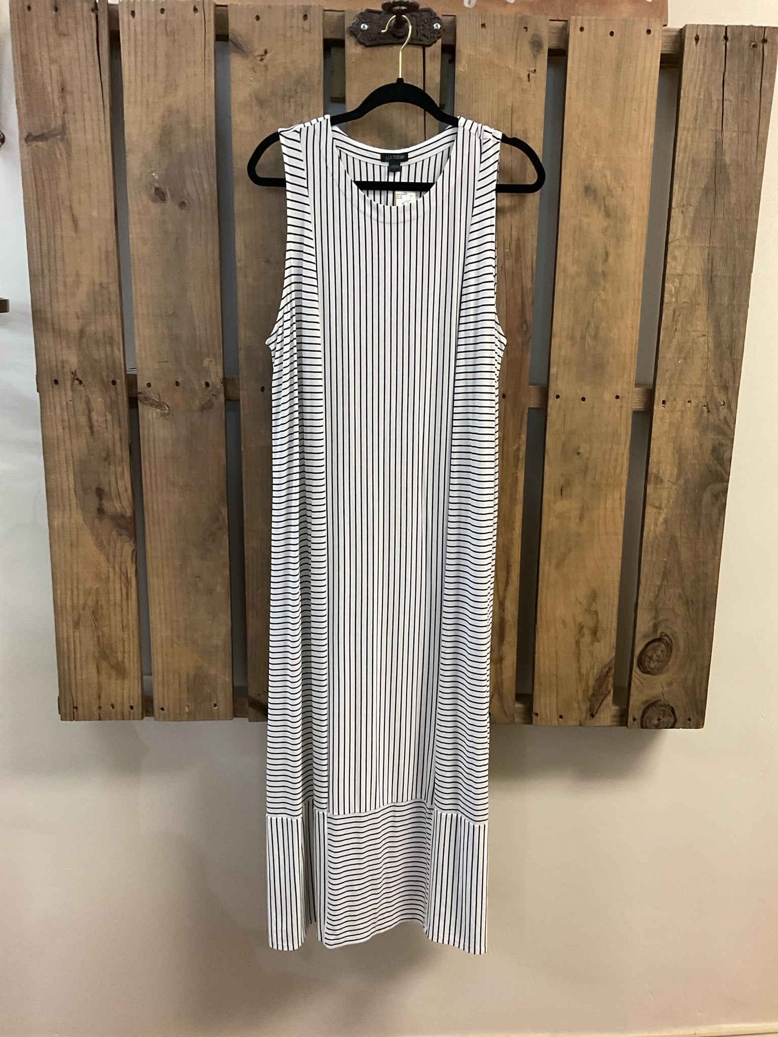 J JILL Size L WHITE AND BLACK STRIPE Dress