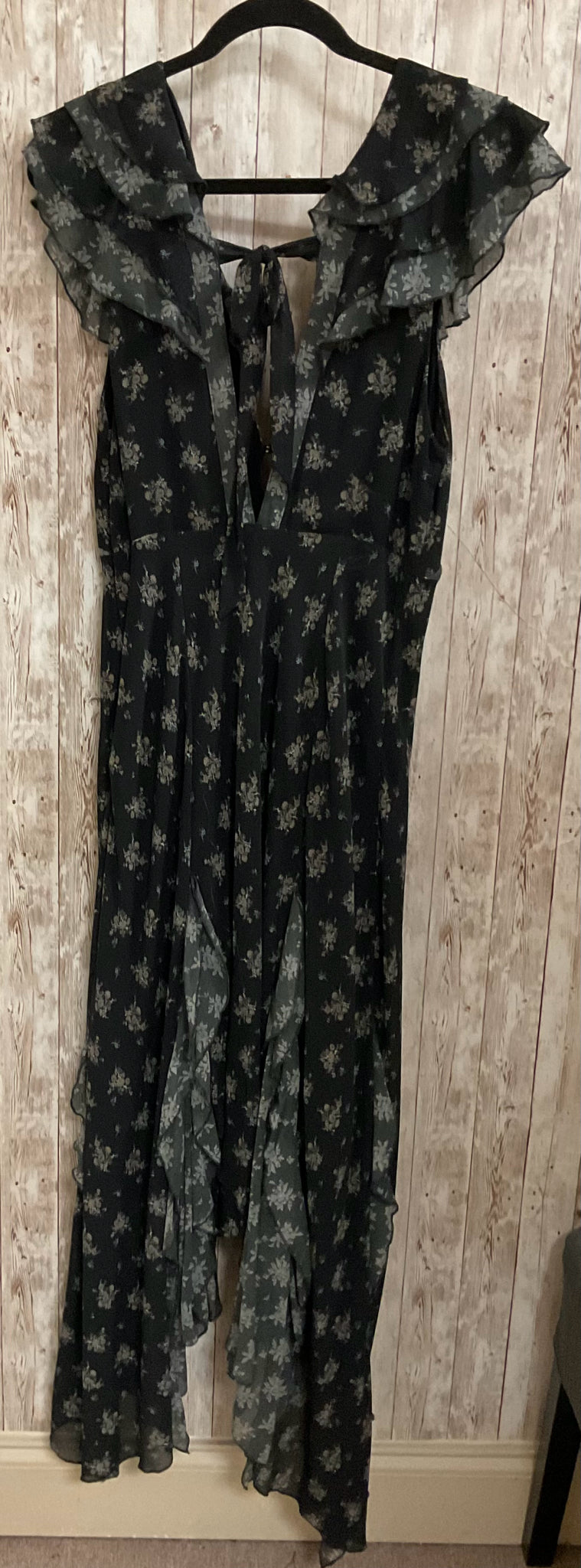 Size L FREE PEOPLE BLACK FLORAL Dress