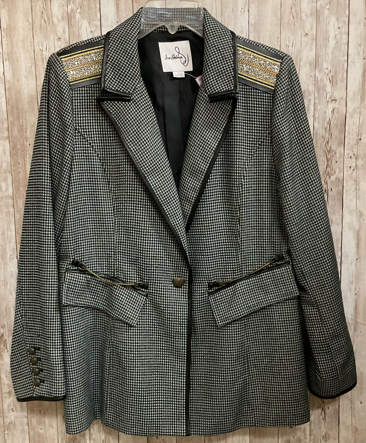 Size XL SAM EDELMAN BLACK AND GRAY Blazer