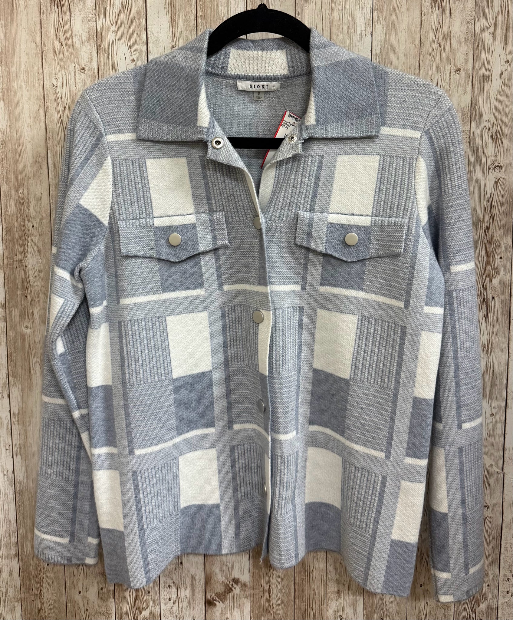 Size S SIONI LIGHT BLUE PRINT Cardigan