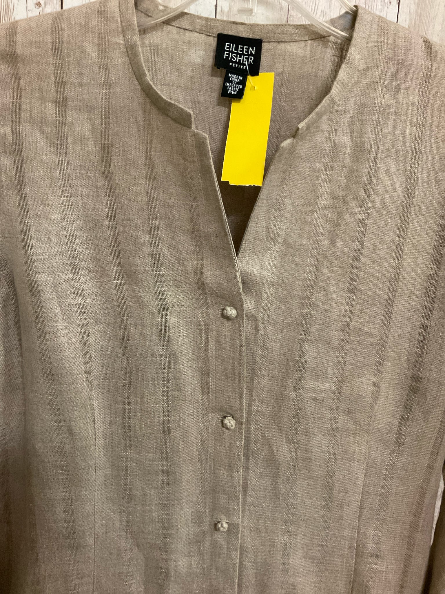EILEEN FISHER Size M Tan Top
