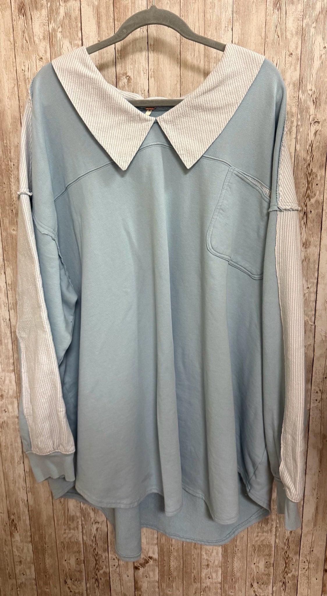 FREE PEOPLE Size XL Light Blue Top