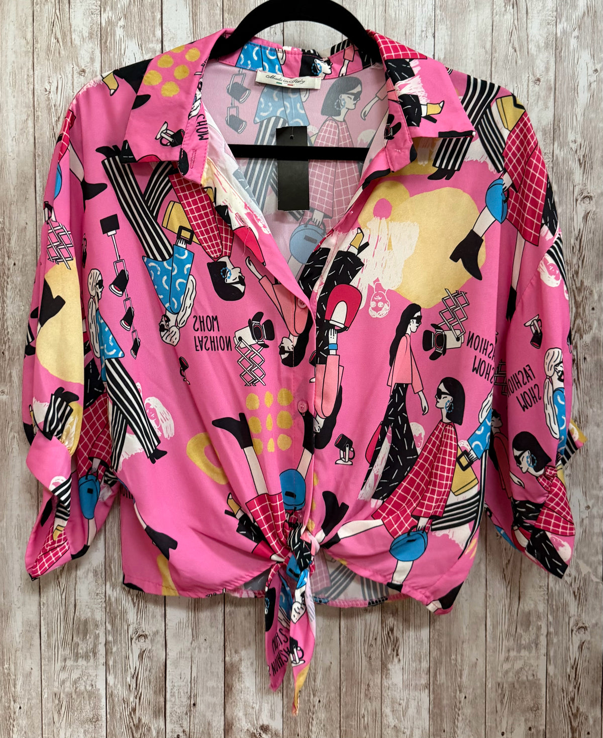 Size One Size MADE IN ITALY Pink Print Top
