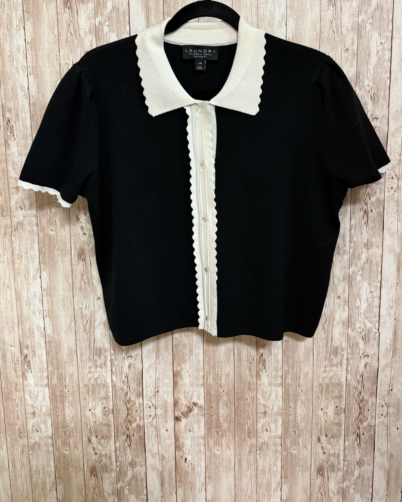 Size L LAUNDRY BLACK & BEIGE Top