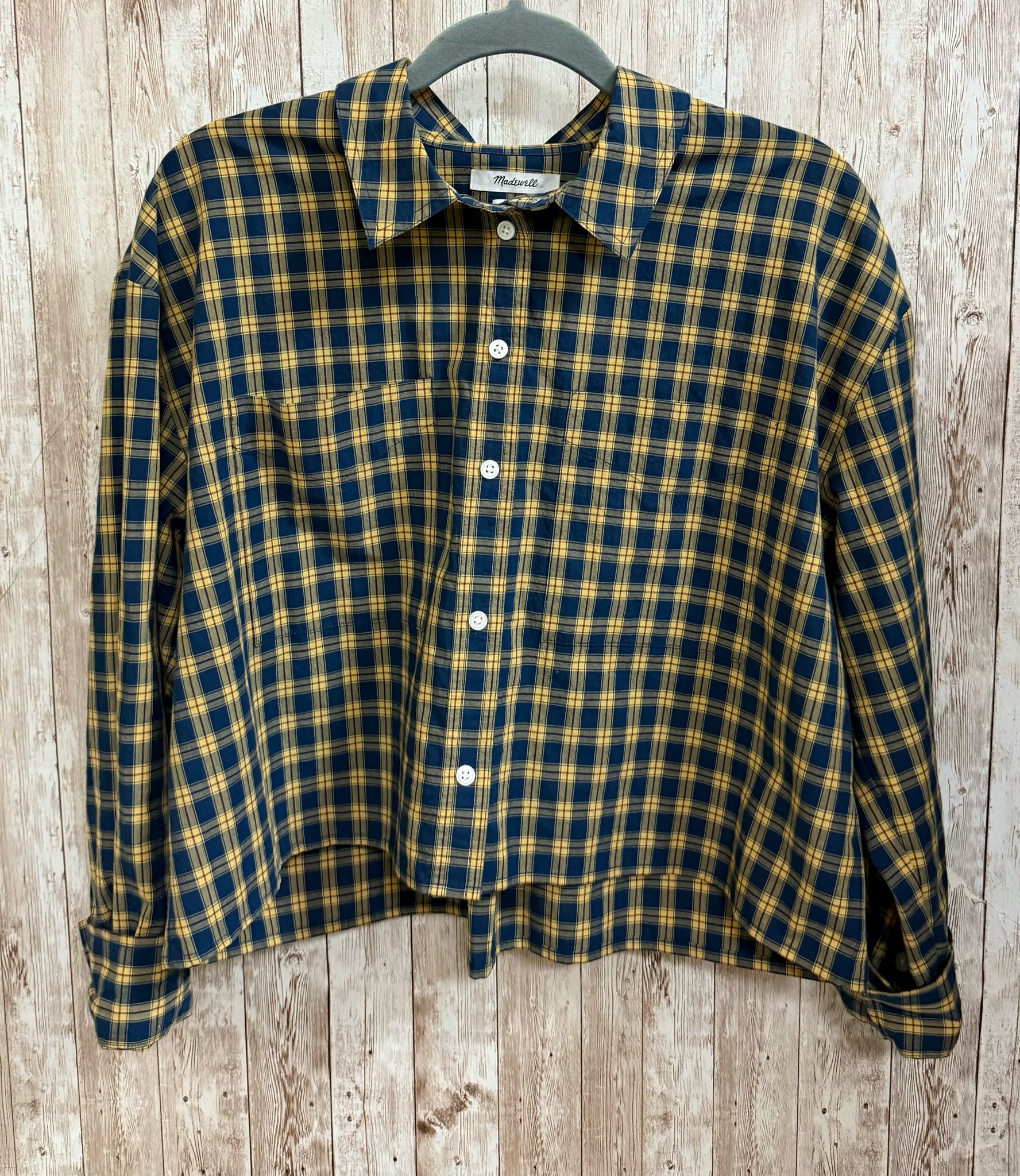 Size S MADEWELL NAVY AND YELLOW Top