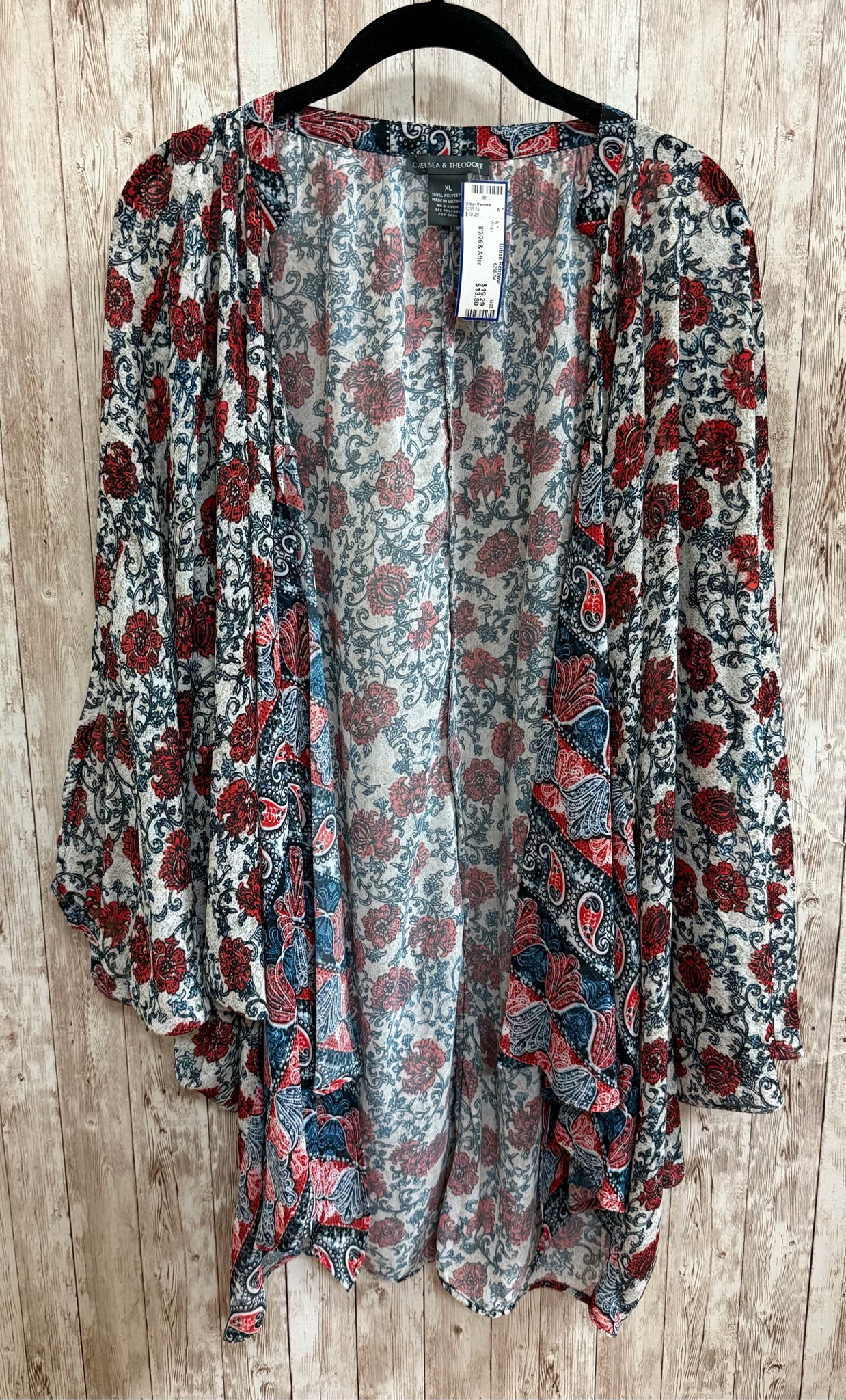 CHELSEA&THEODORE RED AND BLUE FLORAL Wrap