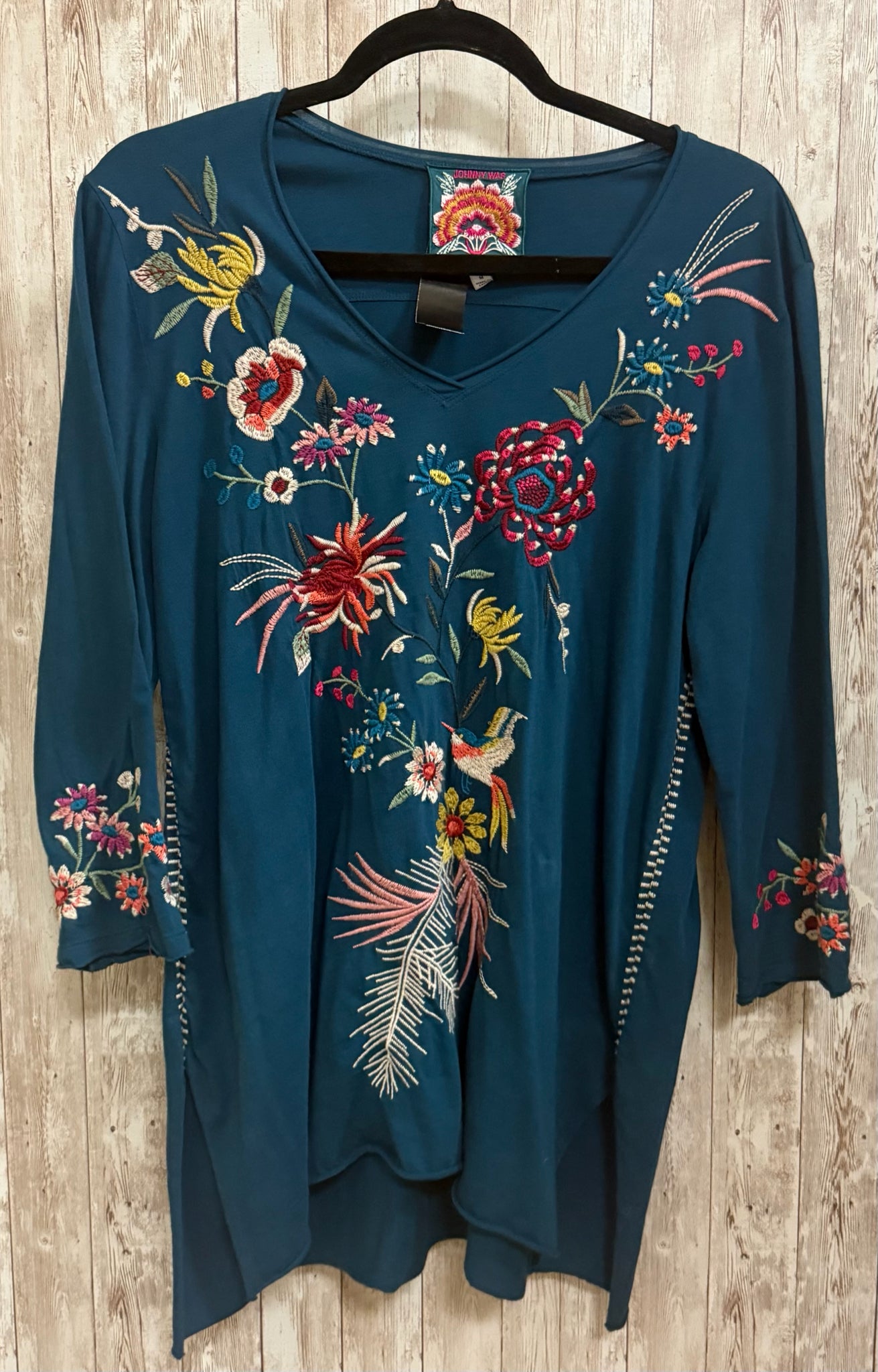 Size M JOHNNY WAS Teal Print Top