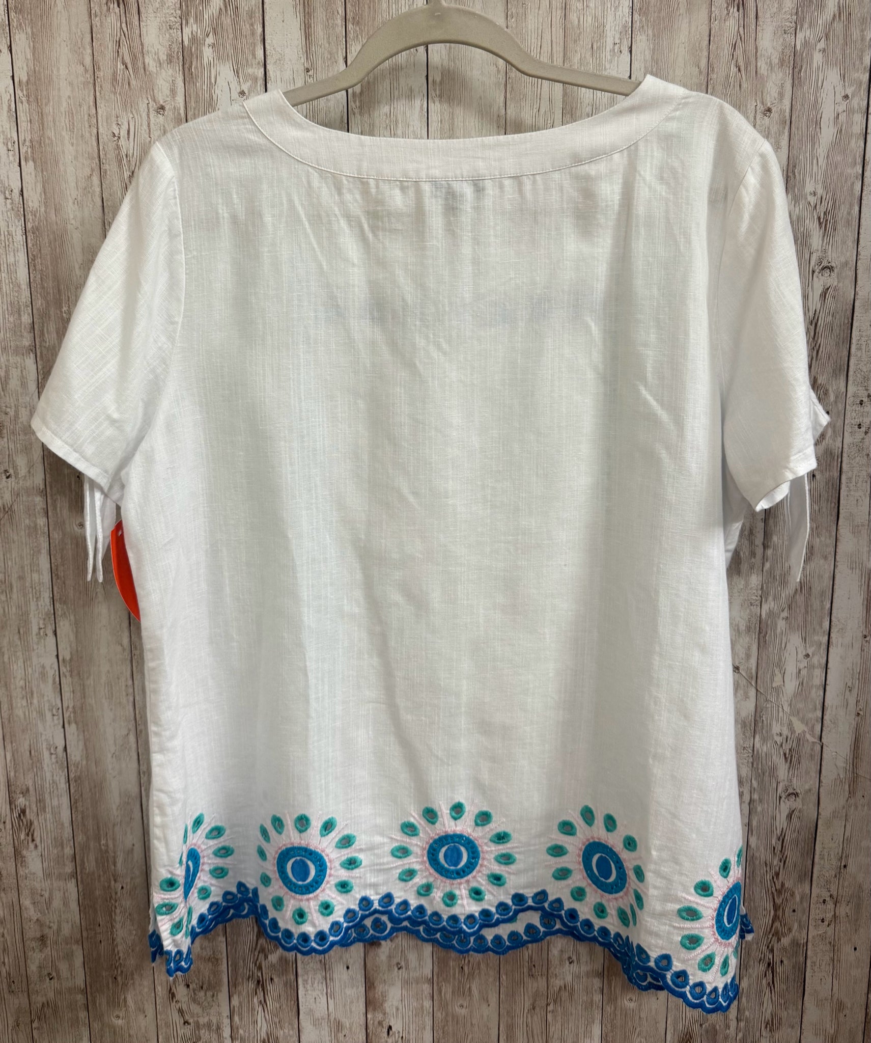 Size L TALBOTS White Print Top