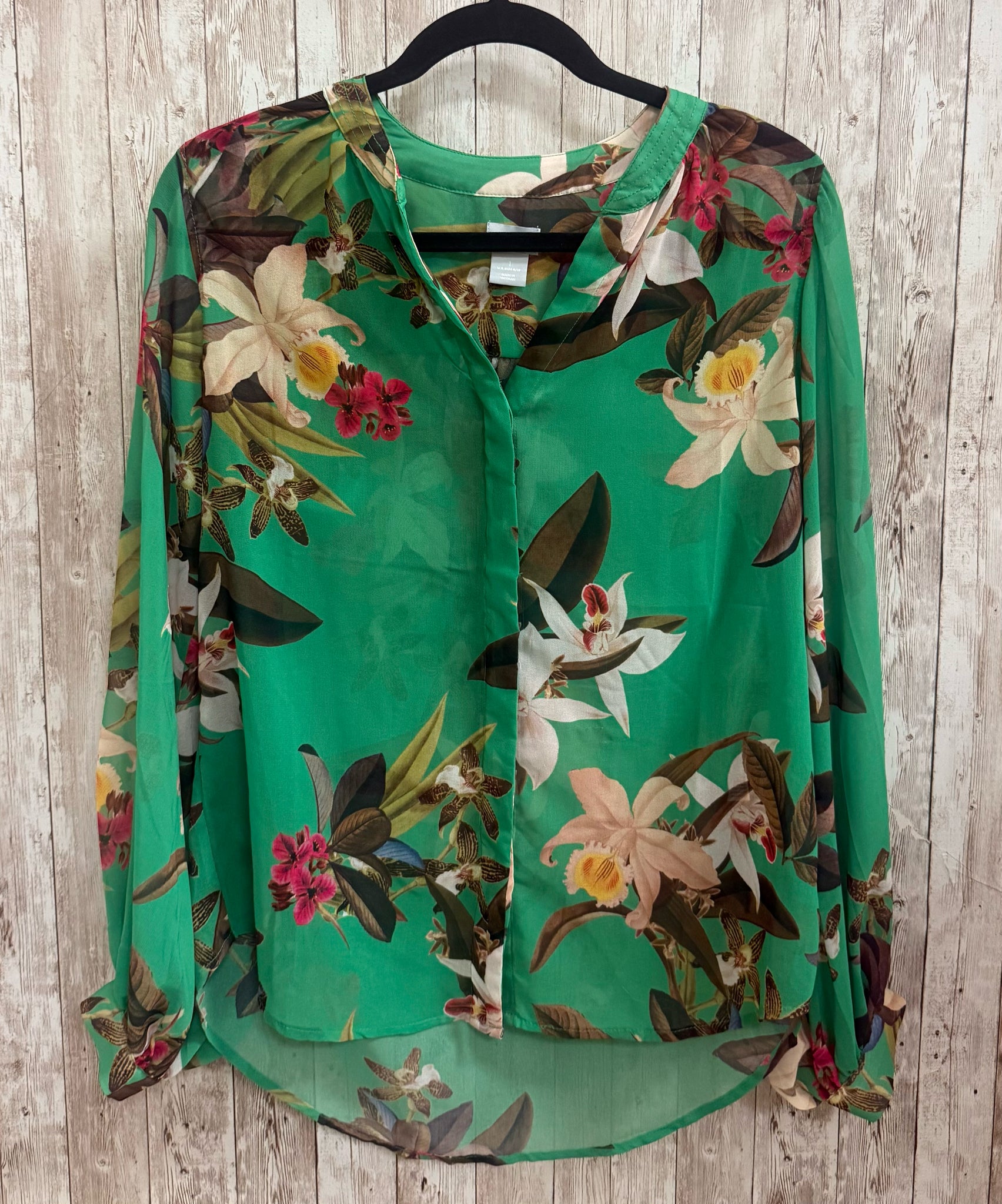 Size M CHICO'S GREEN FLORAL 2 PC SET