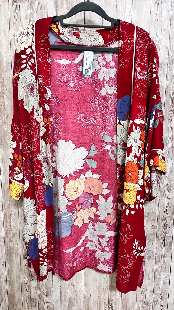 Size S ACTIVE USA RED FLORAL Duster