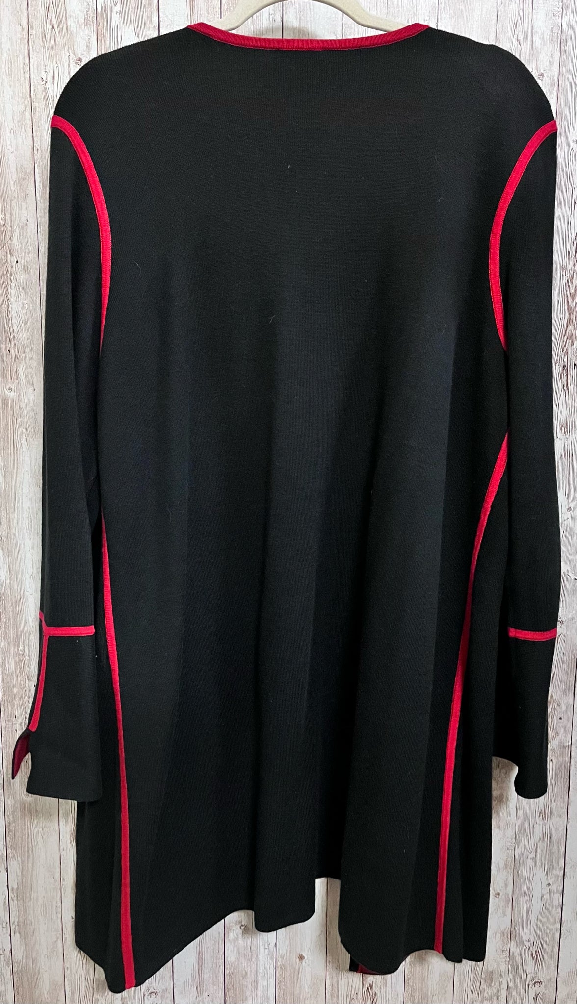 CHICO'S Size XL BLACK AND RED Cardigan