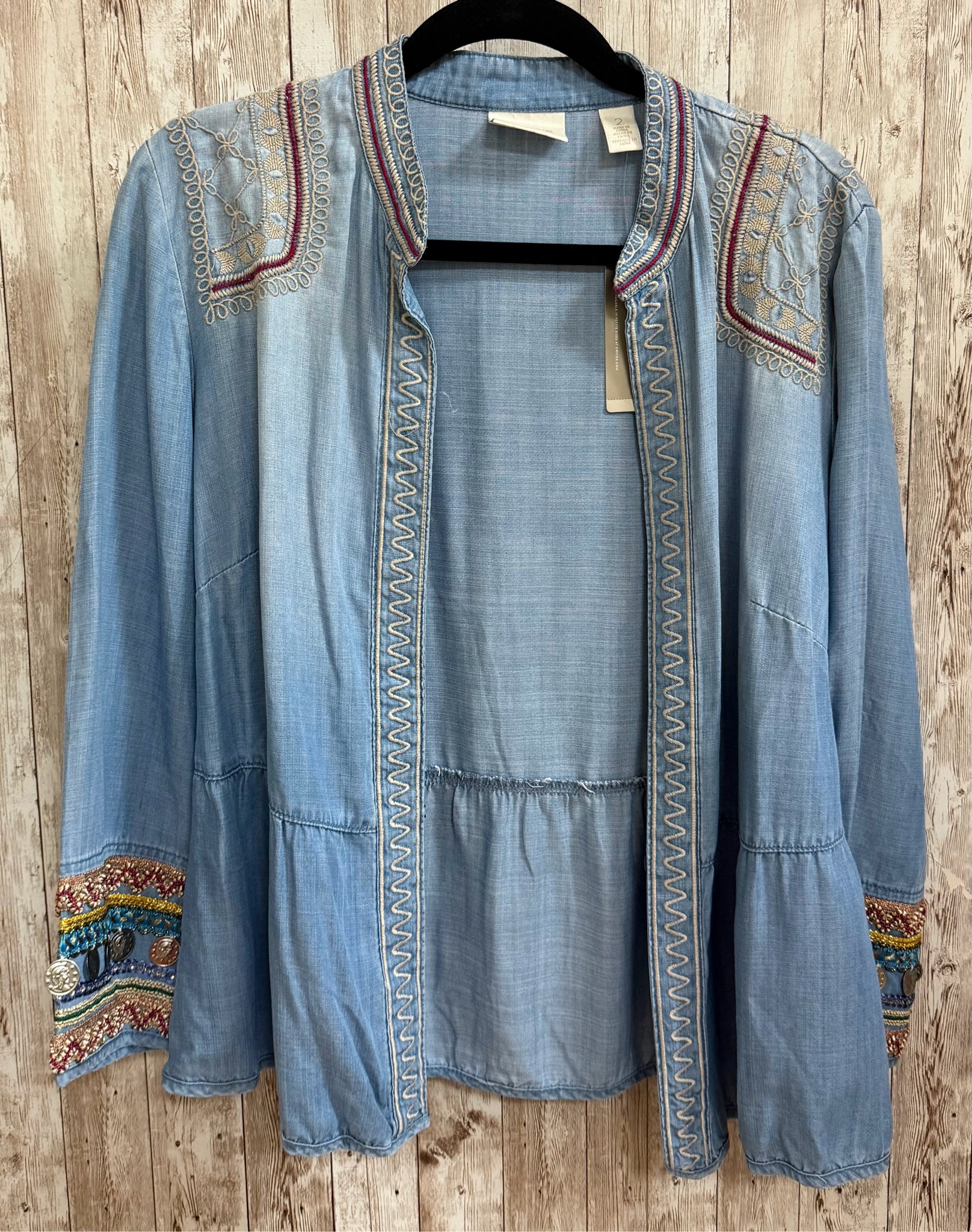 Size L CHICO'S Denim Cardigan
