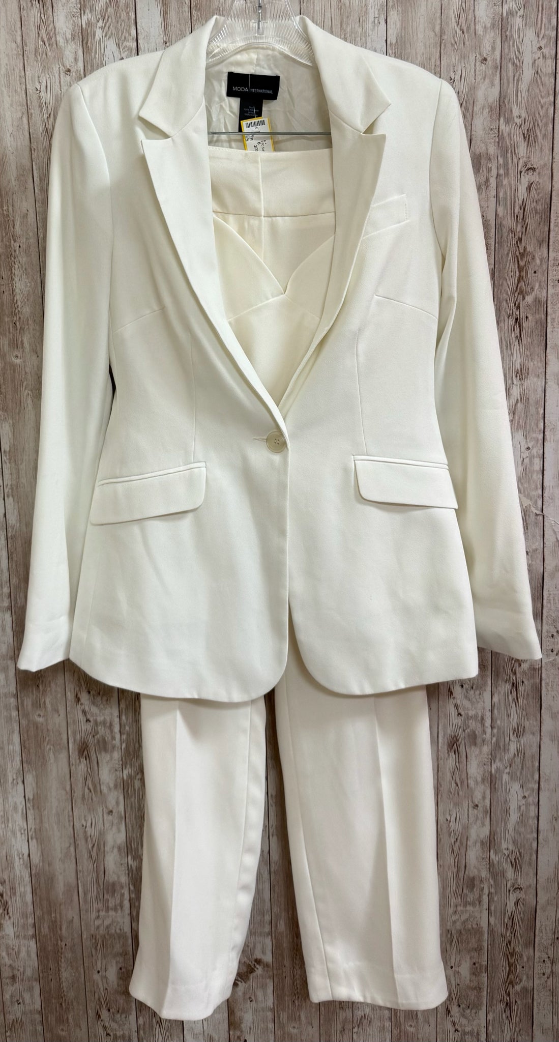 Size 6 MODA INTERNATIONAL Cream 3 PC Suit