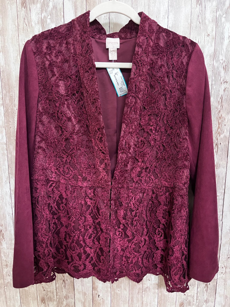 CHICO'S Size M Burgundy Jacket