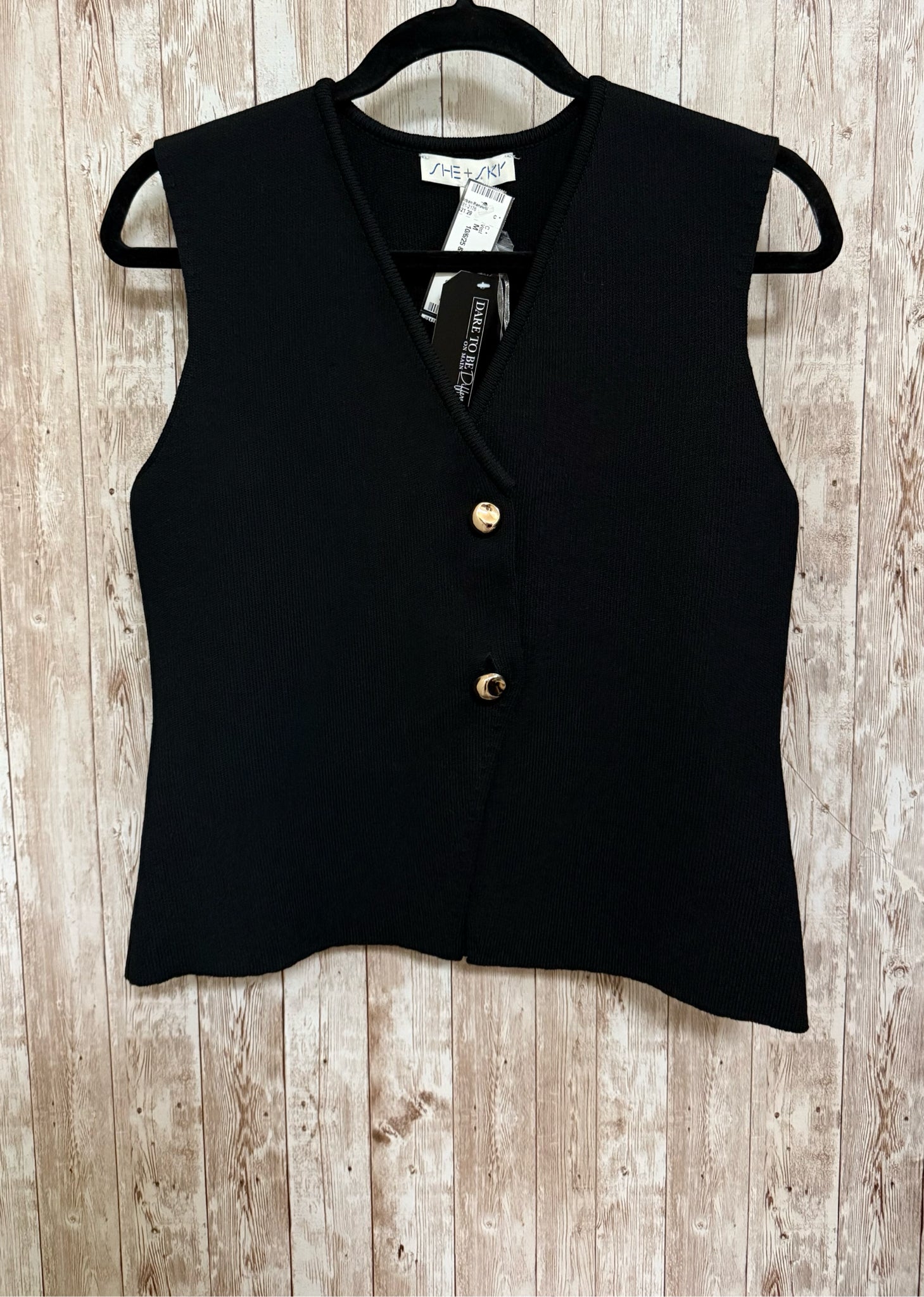 Size M SHE & SKY Black Vest
