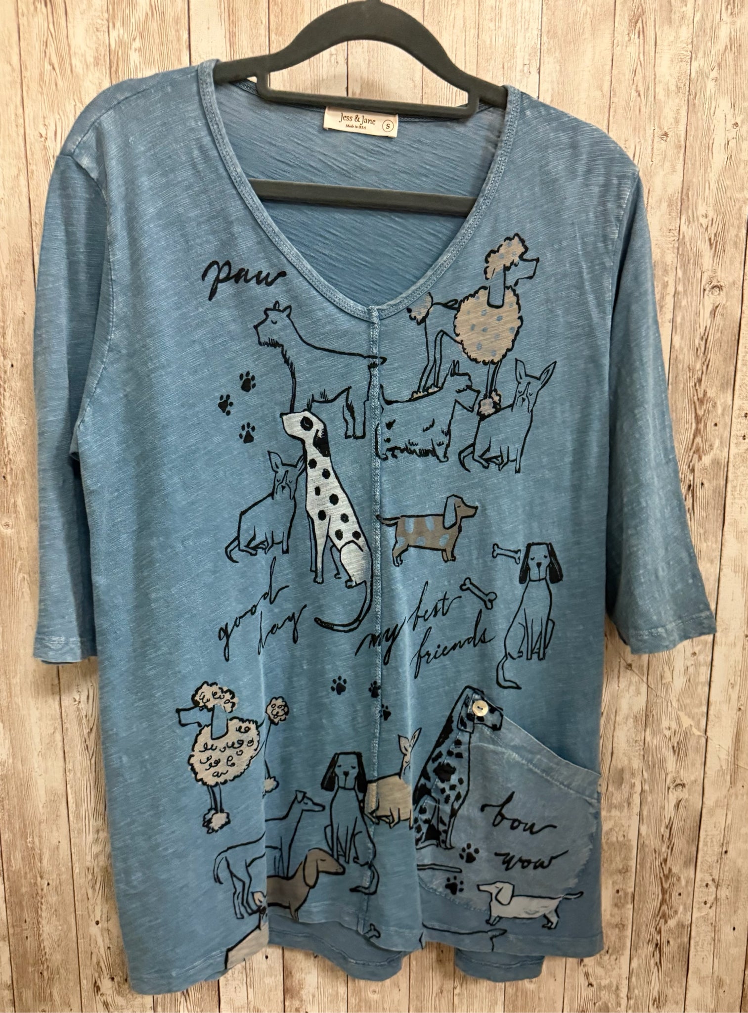 Size S JESS & JANE Blue Top