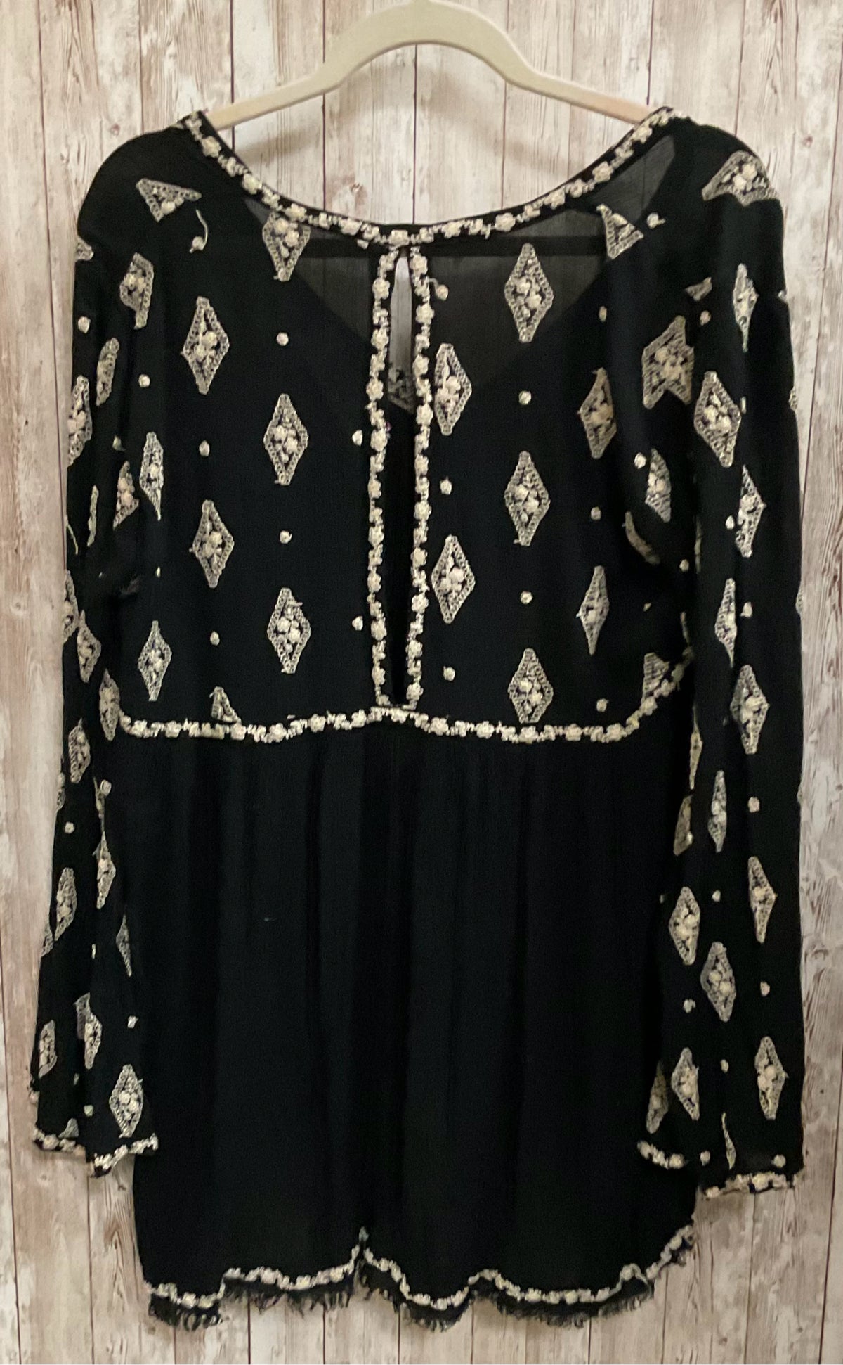 FREE PEOPLE Black Print Women Size M Tunic
