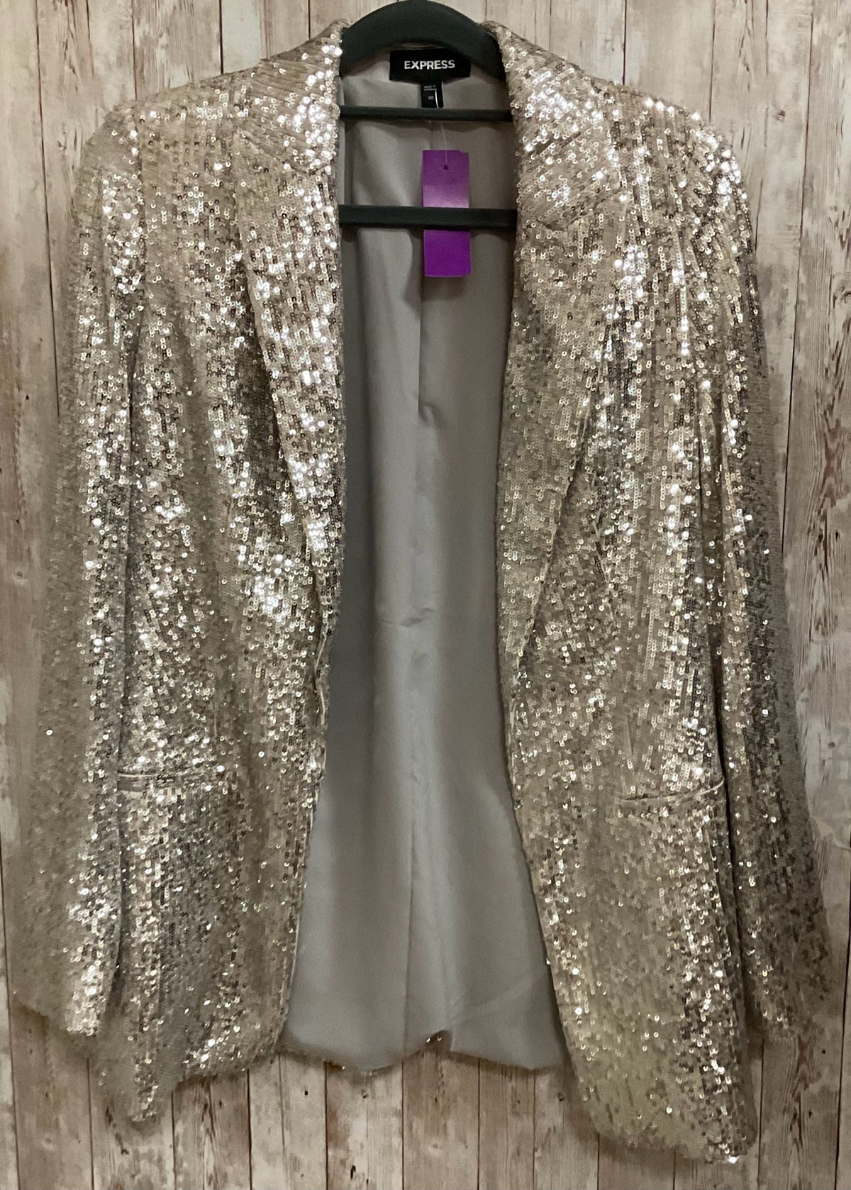 Size XS EXPRESS SILVER SEQUINS Blazer