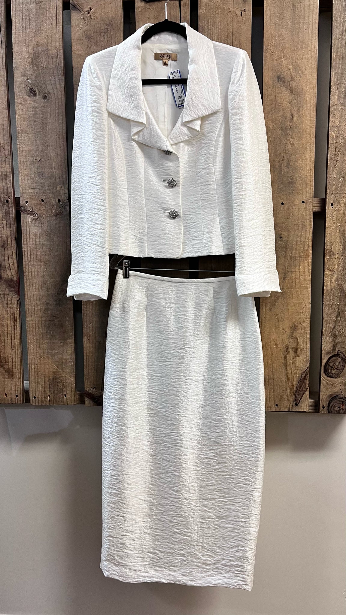 KASPER Size S White 2 PC Dress