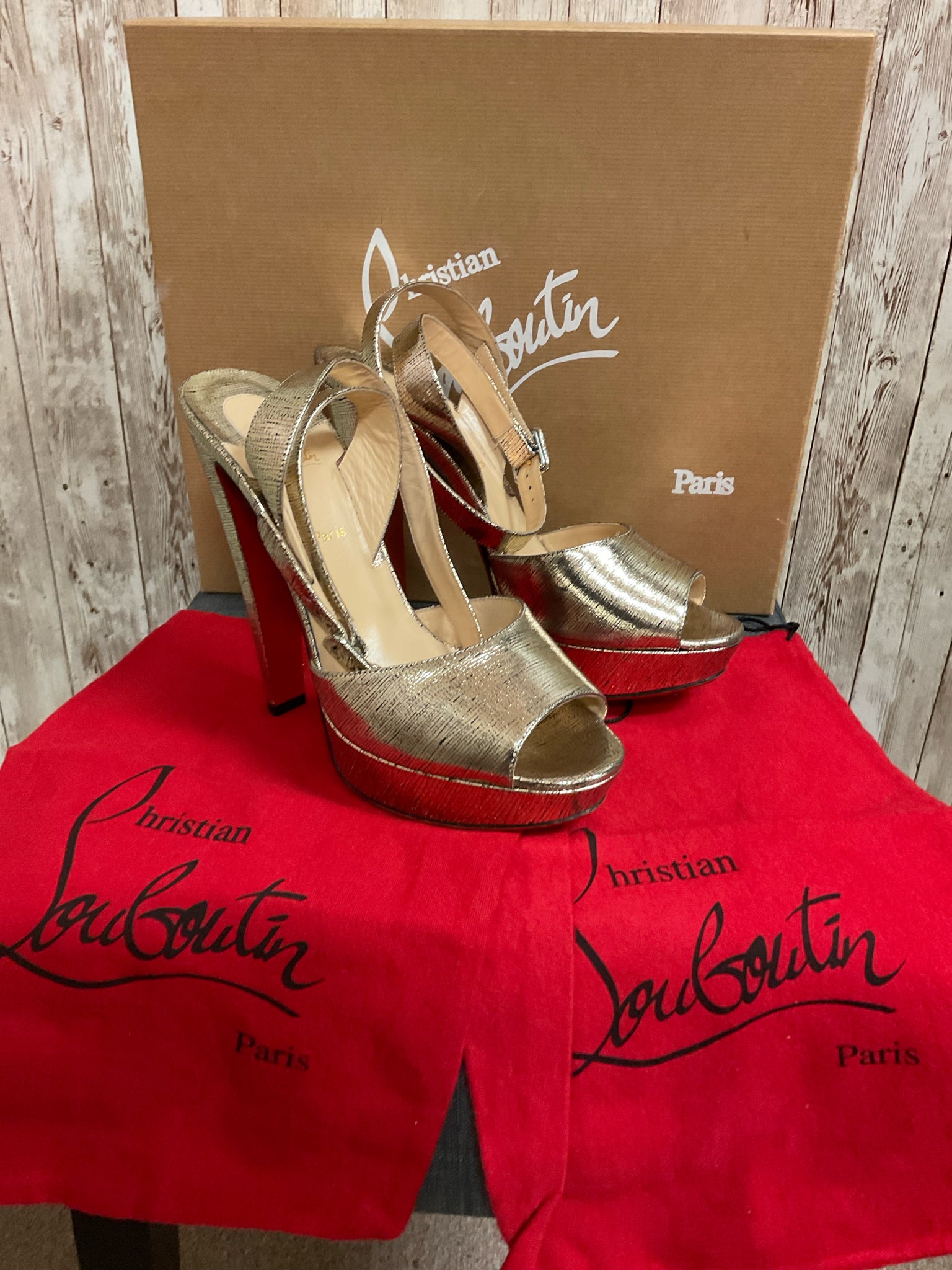 10 Christian Louboutin Gold SHOES