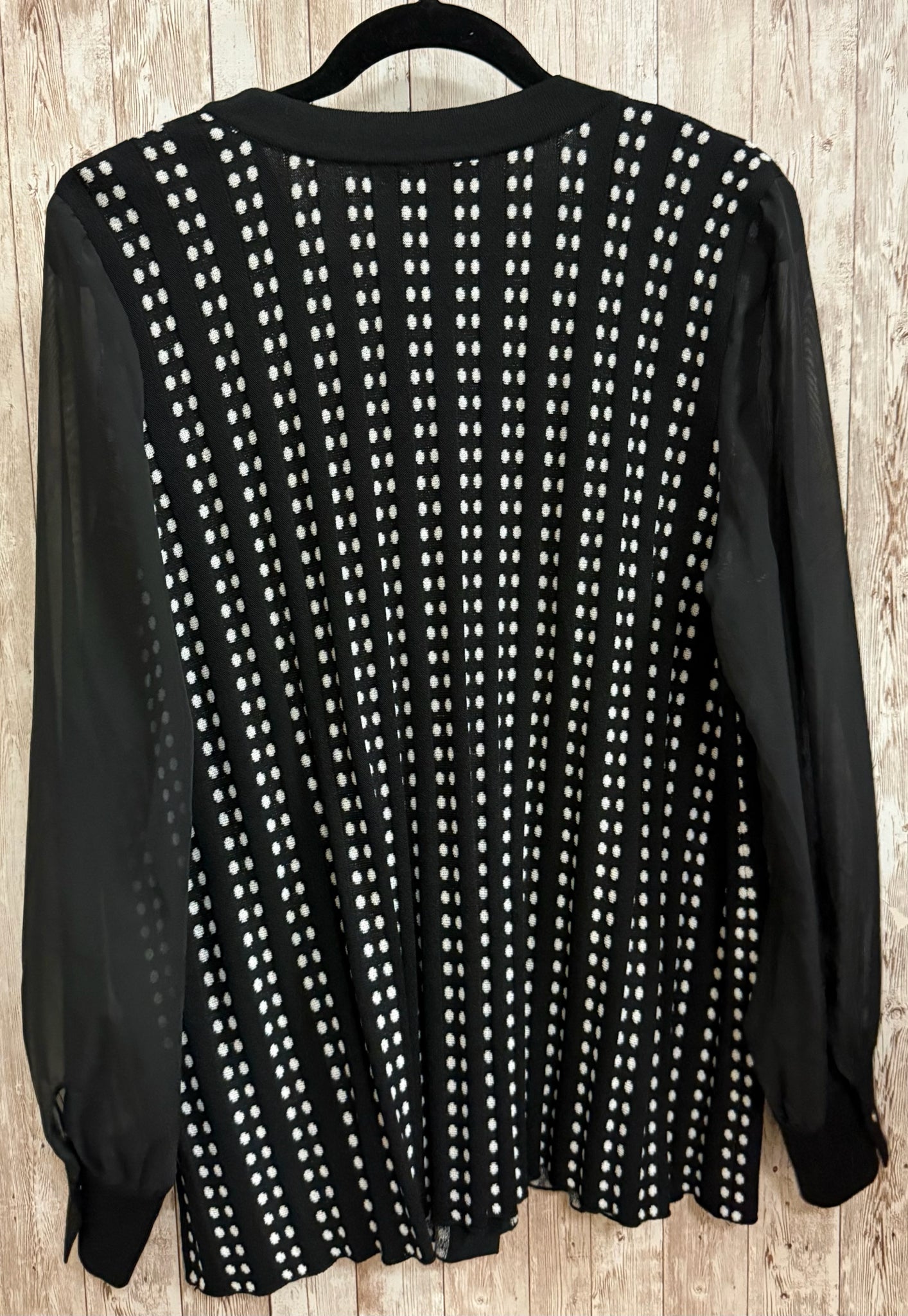Size L MING WANG BLACK AND WHITE STRIPE Cardigan