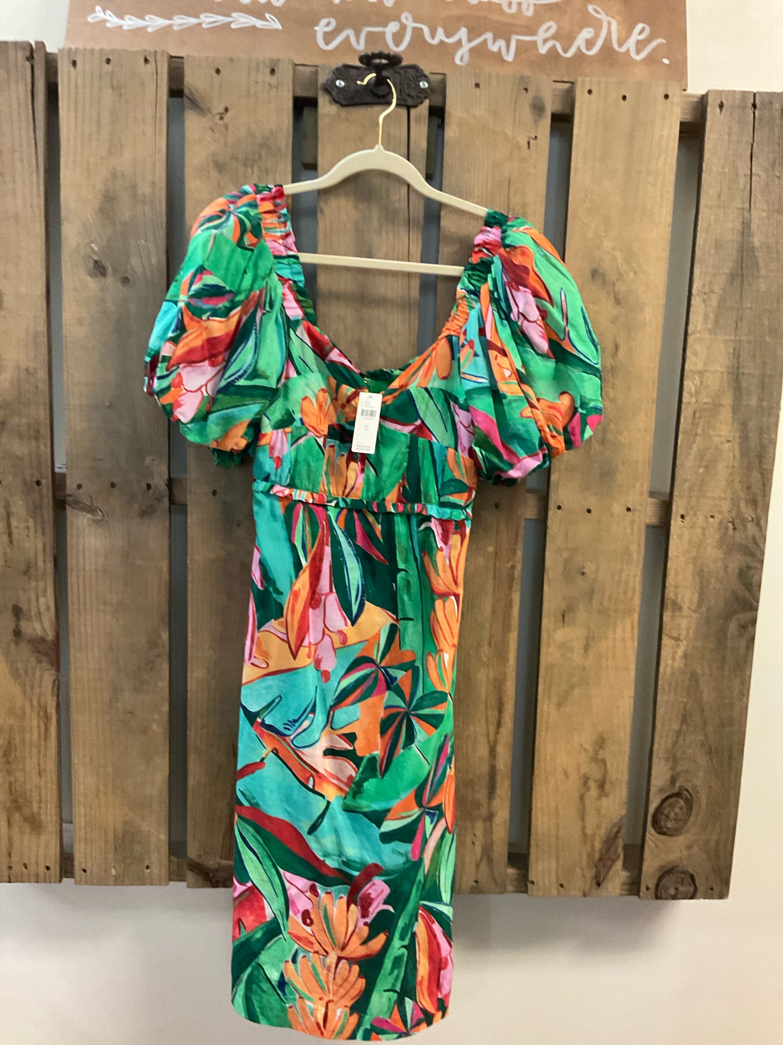 Size S FARM RIO GREEN FLORAL Dress