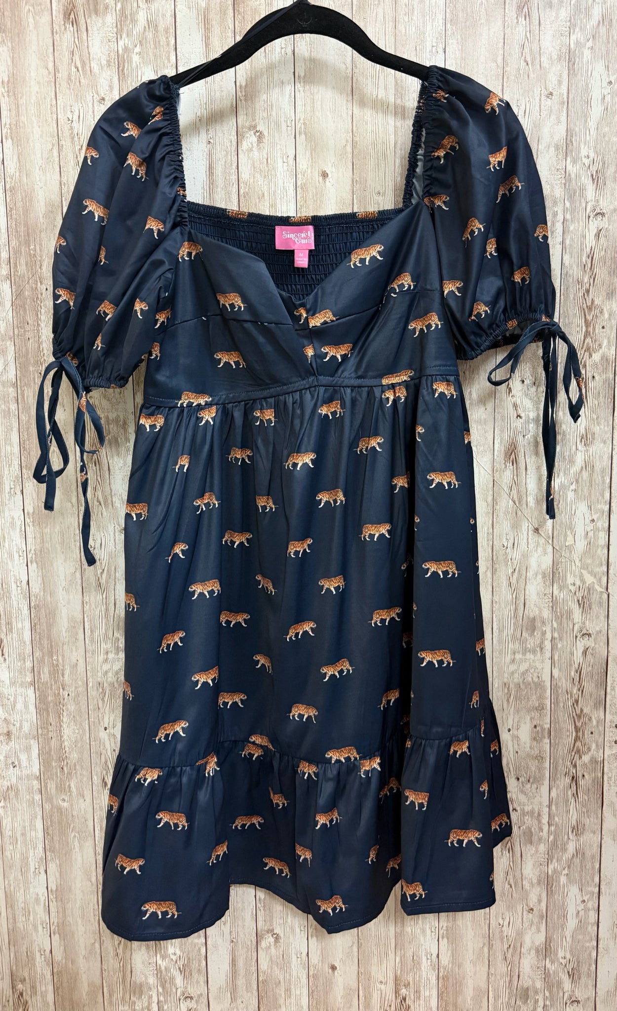 Size M SINCERELY OURS Navy Print Dress