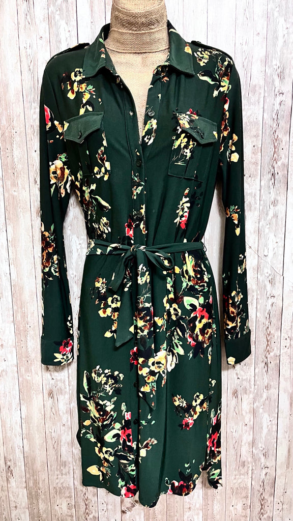 JONES NEW YORK Size M GREEN FLORAL Dress