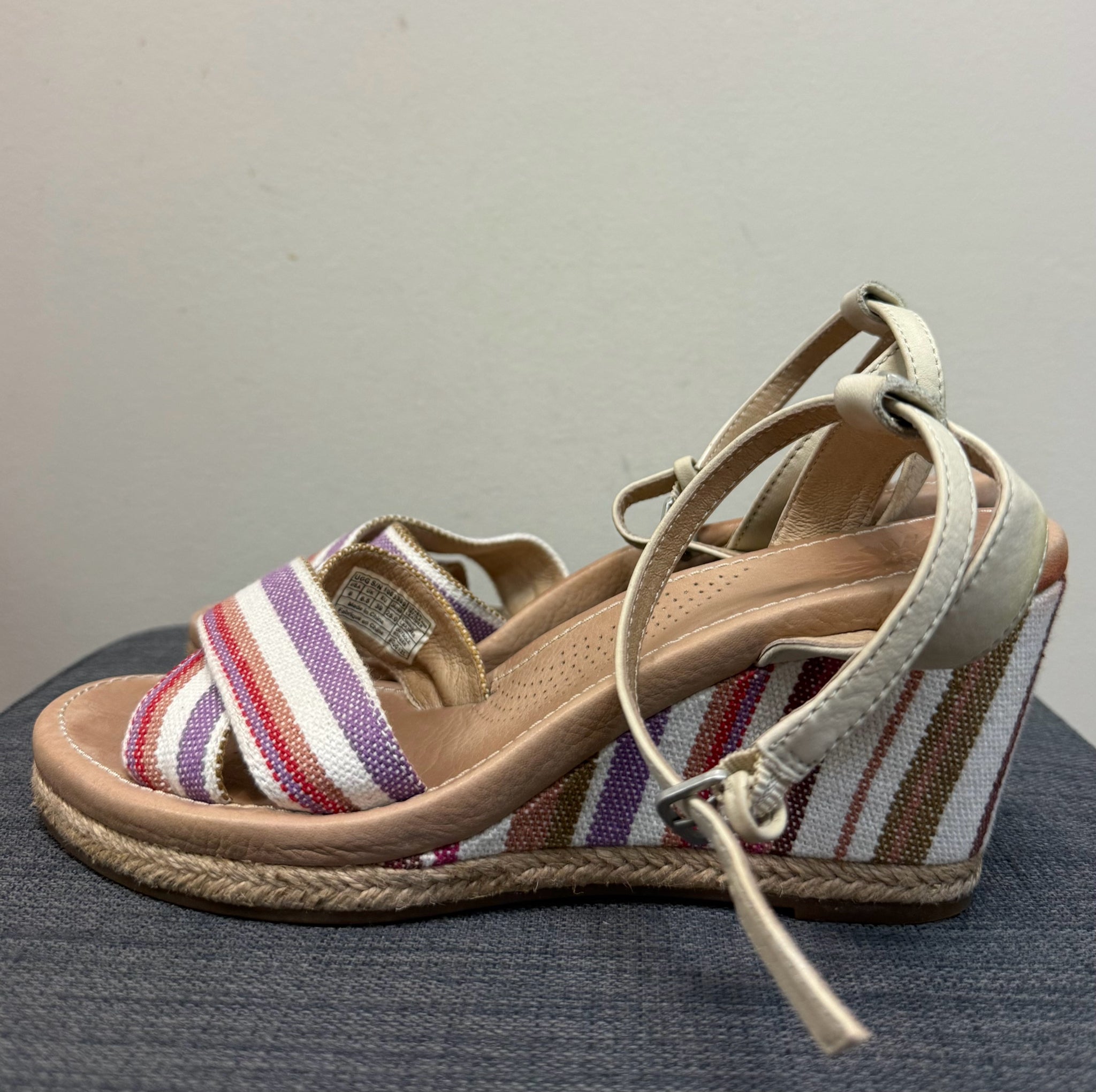 8 UGG PURPLE STRIPE Wedges