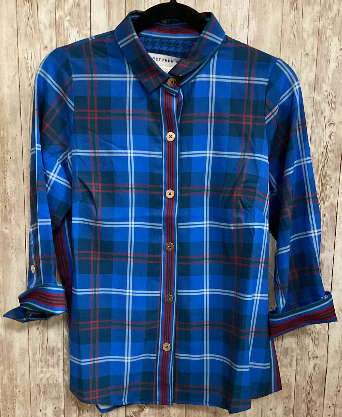 Size S GRETCHEN SCOTT BLUE PLAID Top