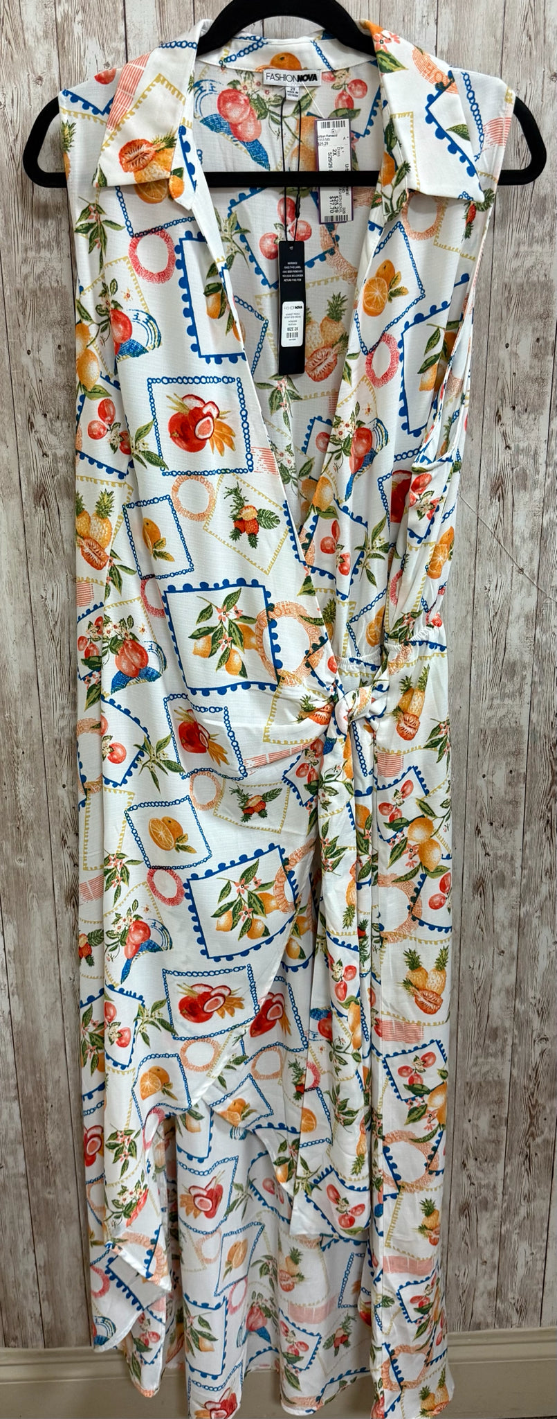 Size 2X FASHION NOVA WHITE MULTI Dress