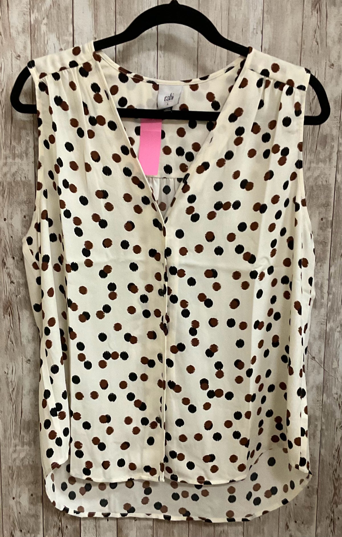 Size L CABI Beige Print Top