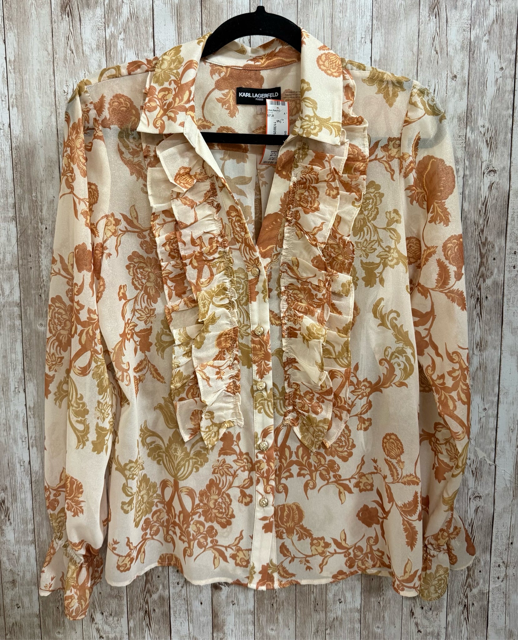 Size S KARL LAGERFELD BEIGE FLORAL Top