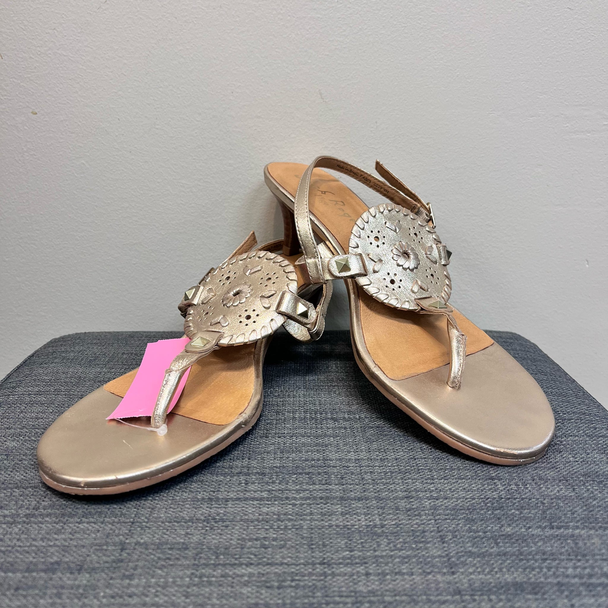 9 JACK ROGERS Gold Sandals