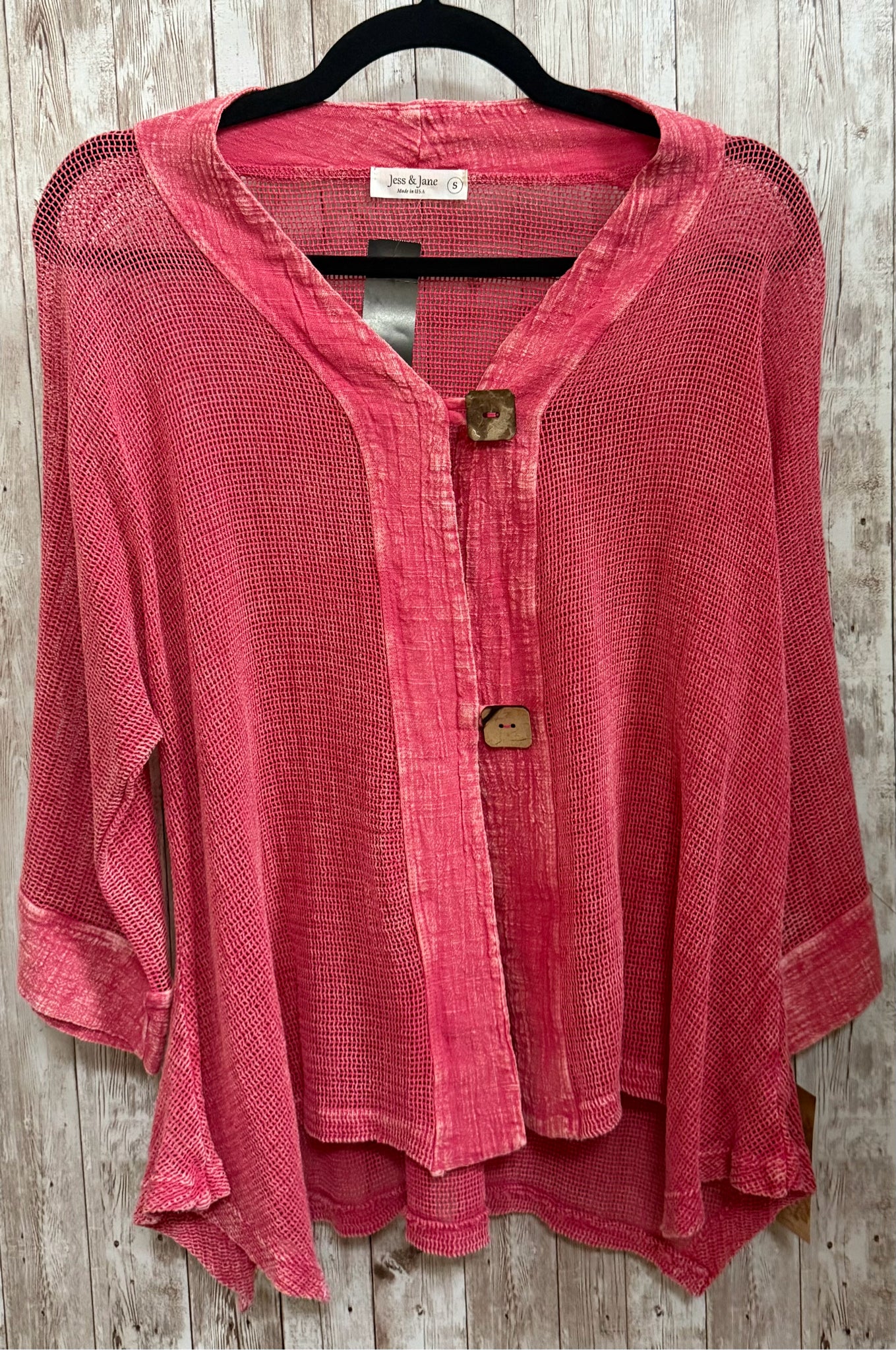 Size S JESS & JANE RASPBERRY Cardigan