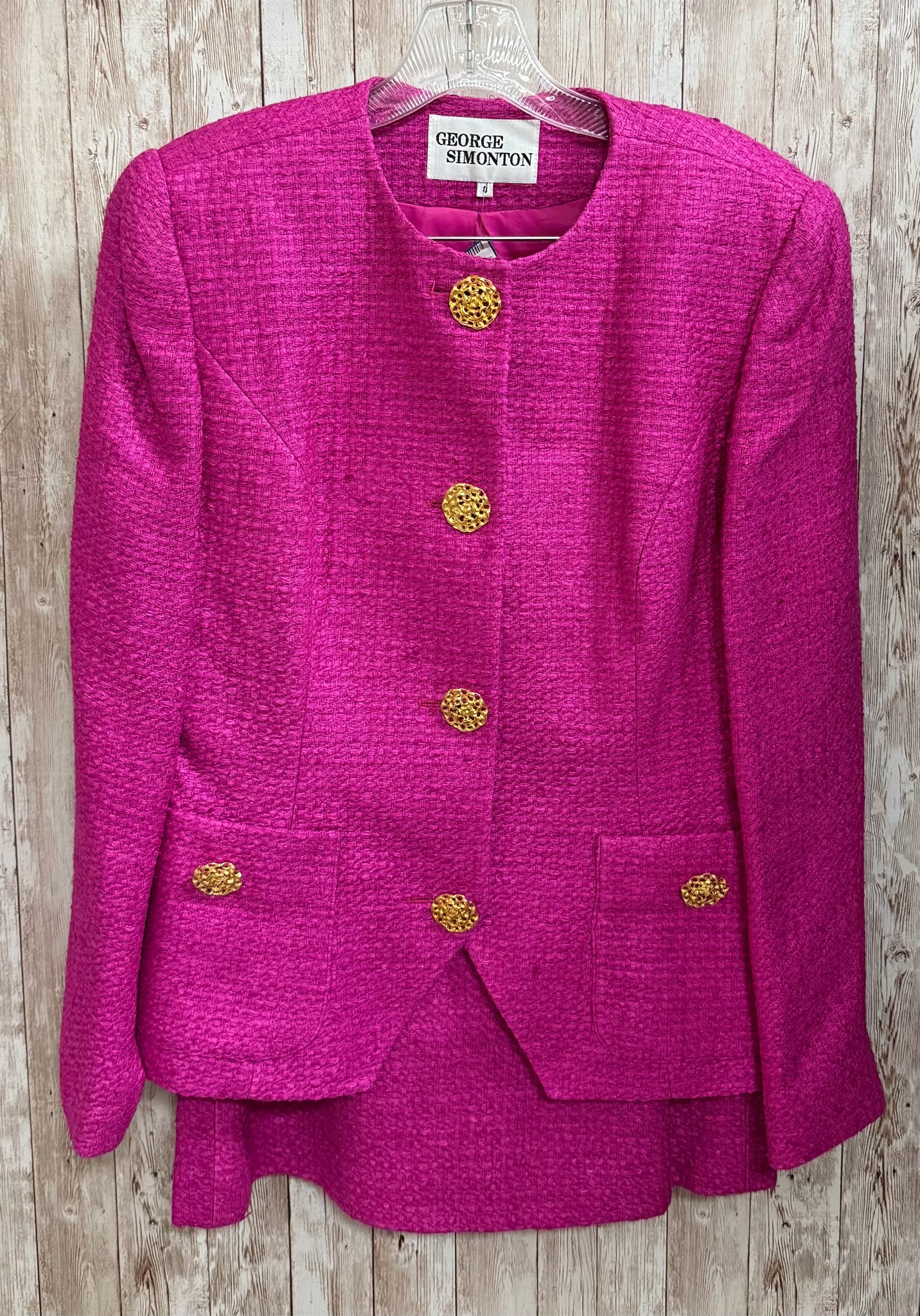 GEORGE SIMONTON Size 8 Fuschia 2 PC Suit