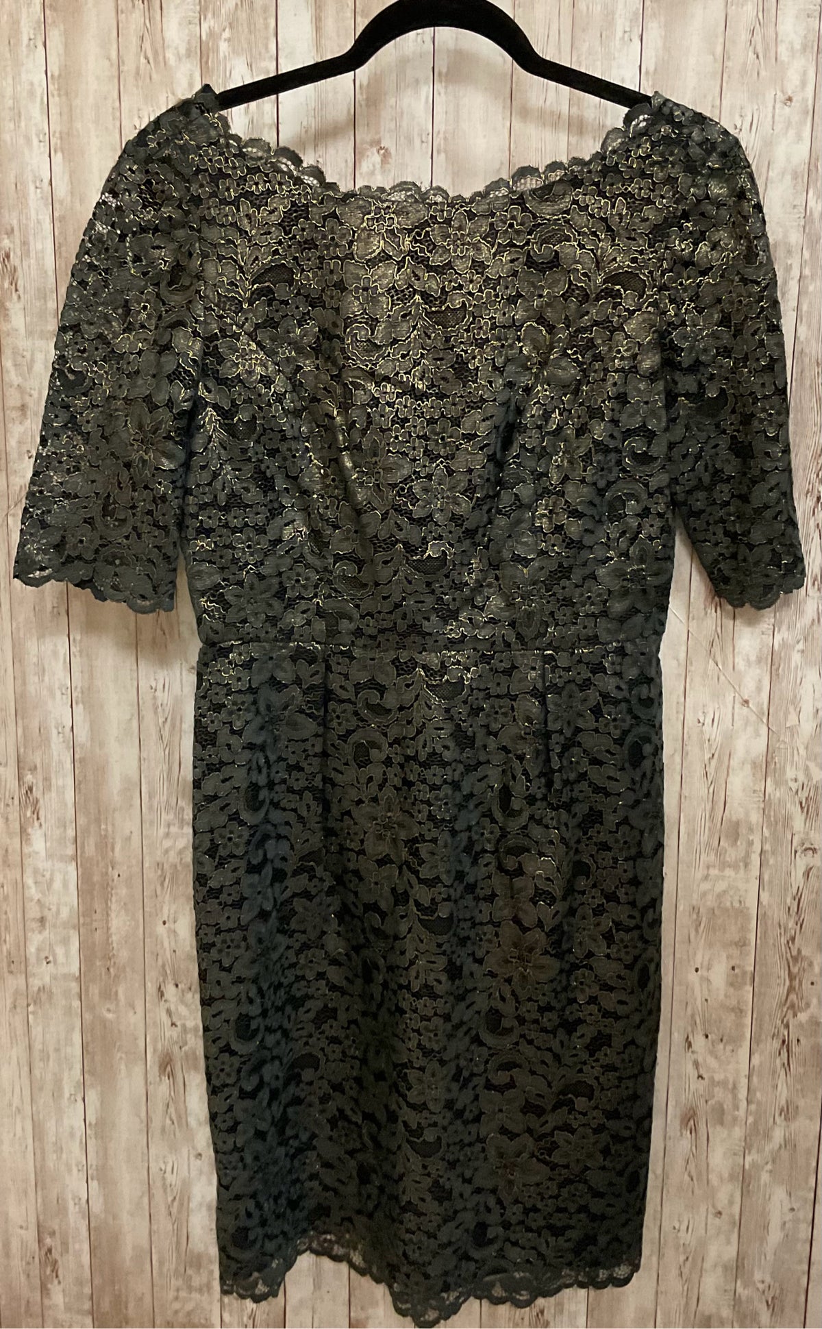 Size 8 SHOSHANNA BLACK AND GOLD Dress